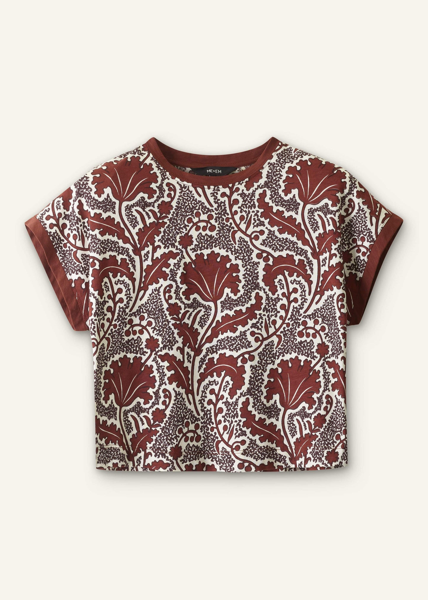 ME and EM Clothing Cinnamon Rising Wildflowers Relaxed Crop Tee