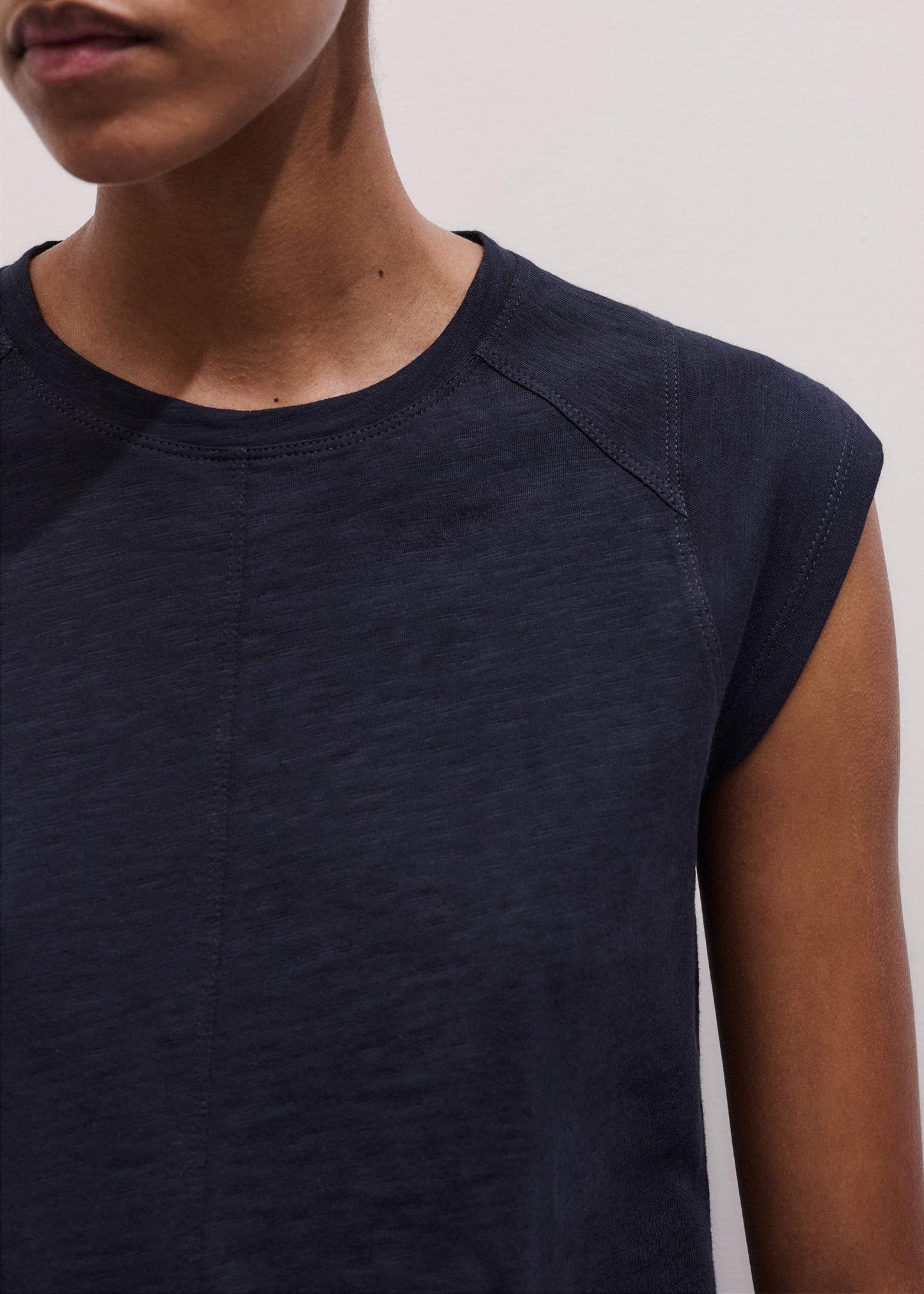 ME and EM Clothing Navy Cap Sleeve Crew Neck Swing Tee