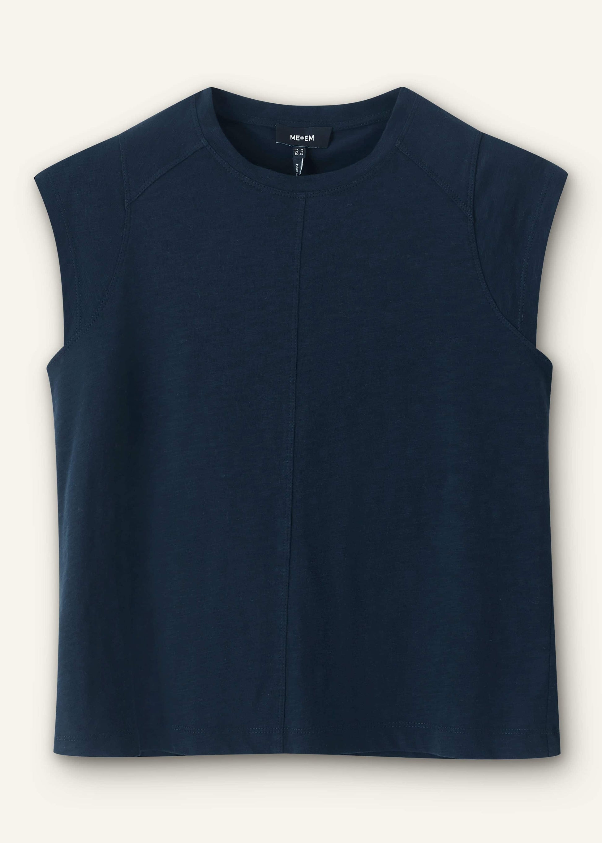 ME and EM Clothing Navy Cap Sleeve Crew Neck Swing Tee