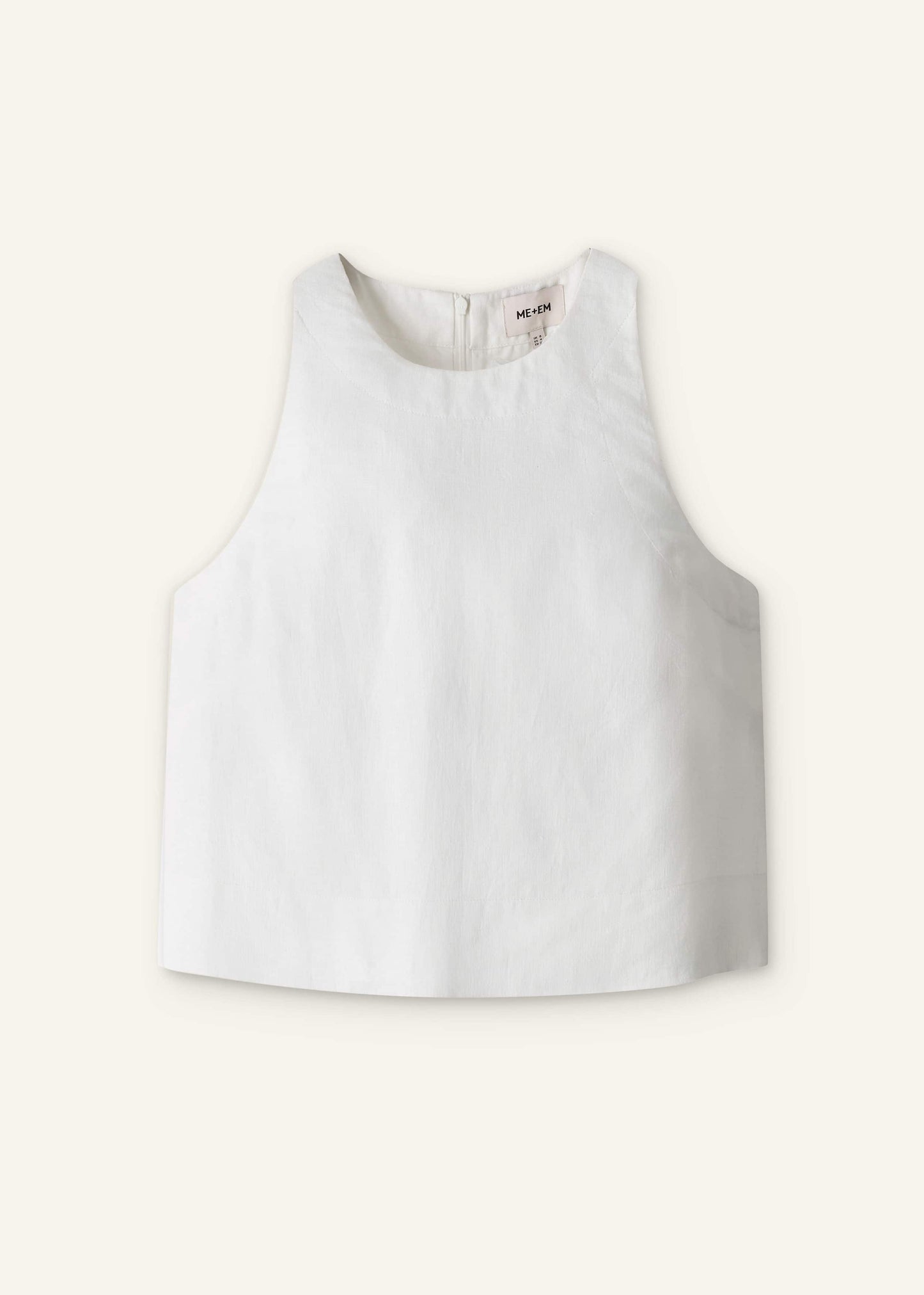 ME and EM Clothing White Shell Crop Top