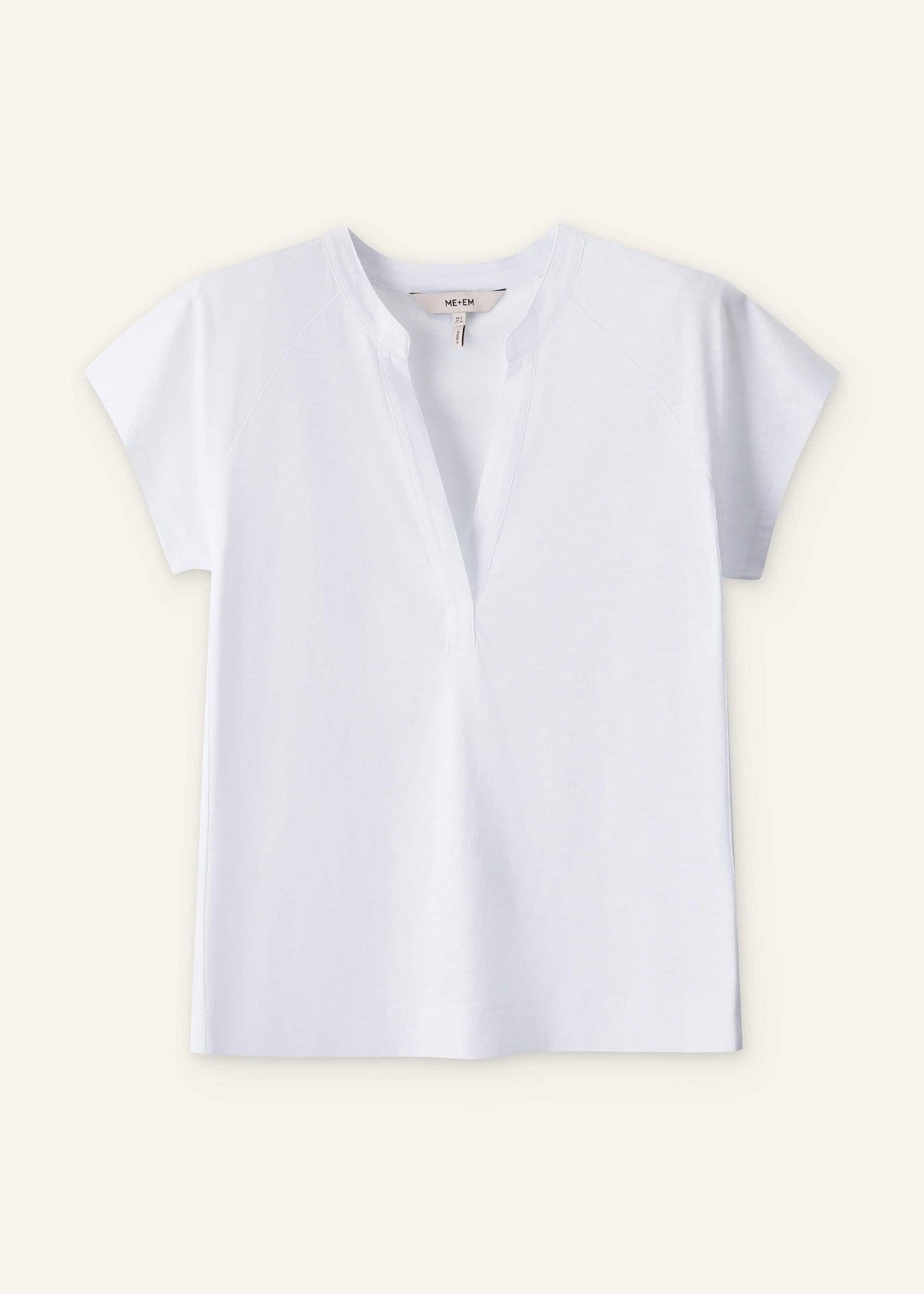 ME and EM Clothing White Open Placket Swing Top