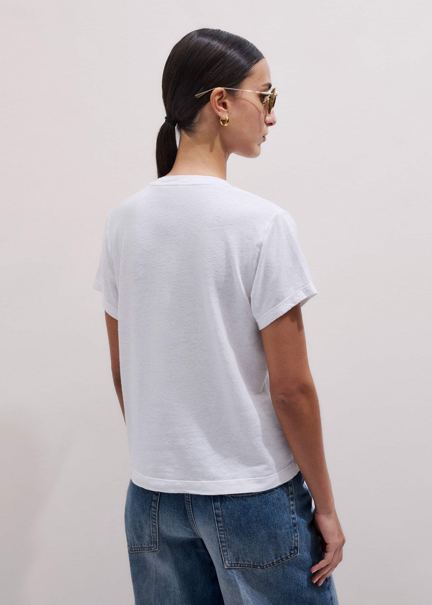 ME and EM Clothing White Soft Washed V-Neck Tee