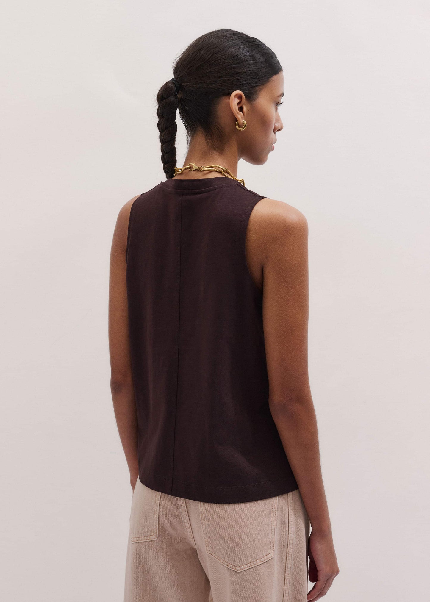 ME and EM Clothing Brown Racerback Swing Top