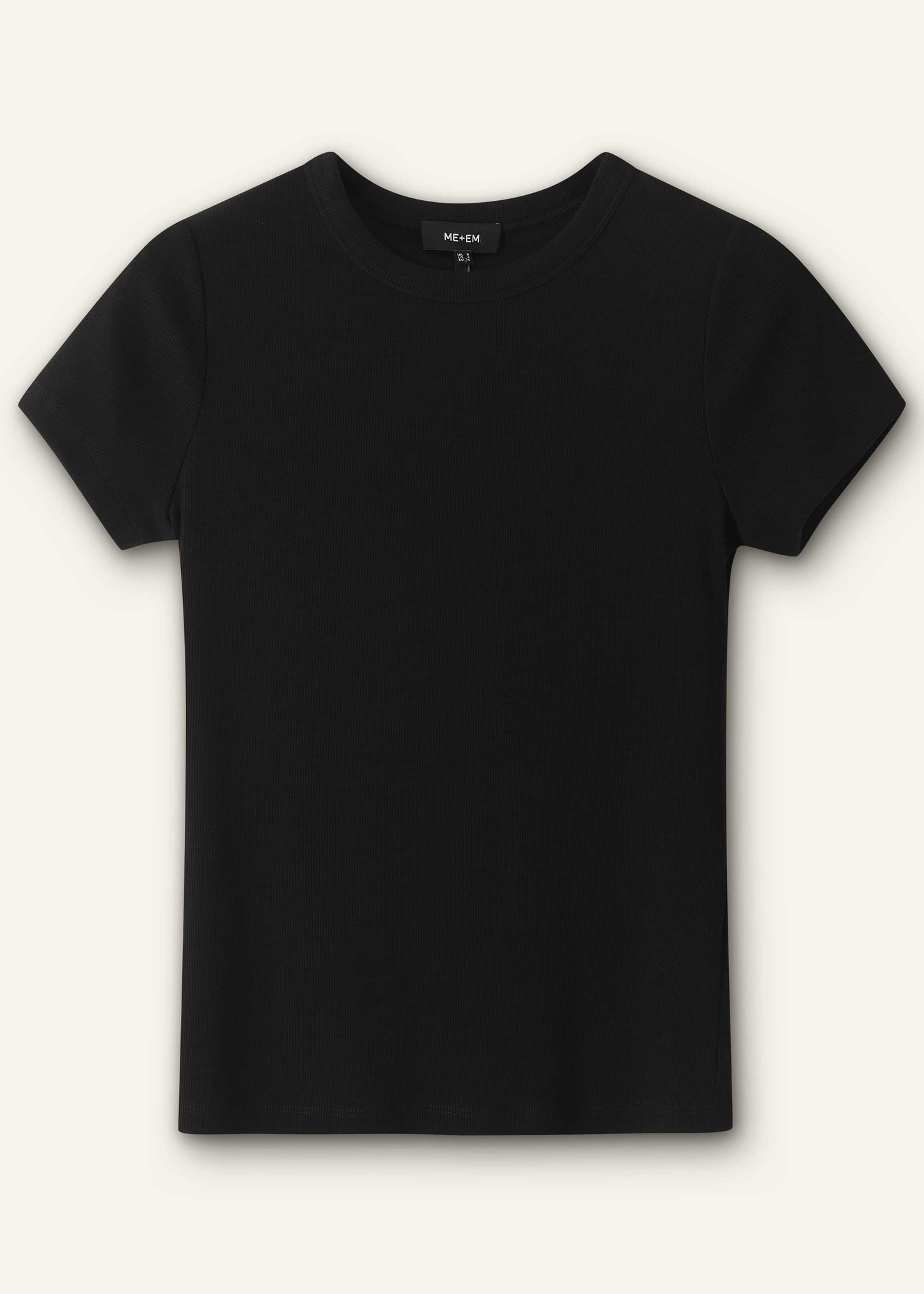 ME and EM Clothing Black Ultimate Fitted Rib Crew Neck Tee