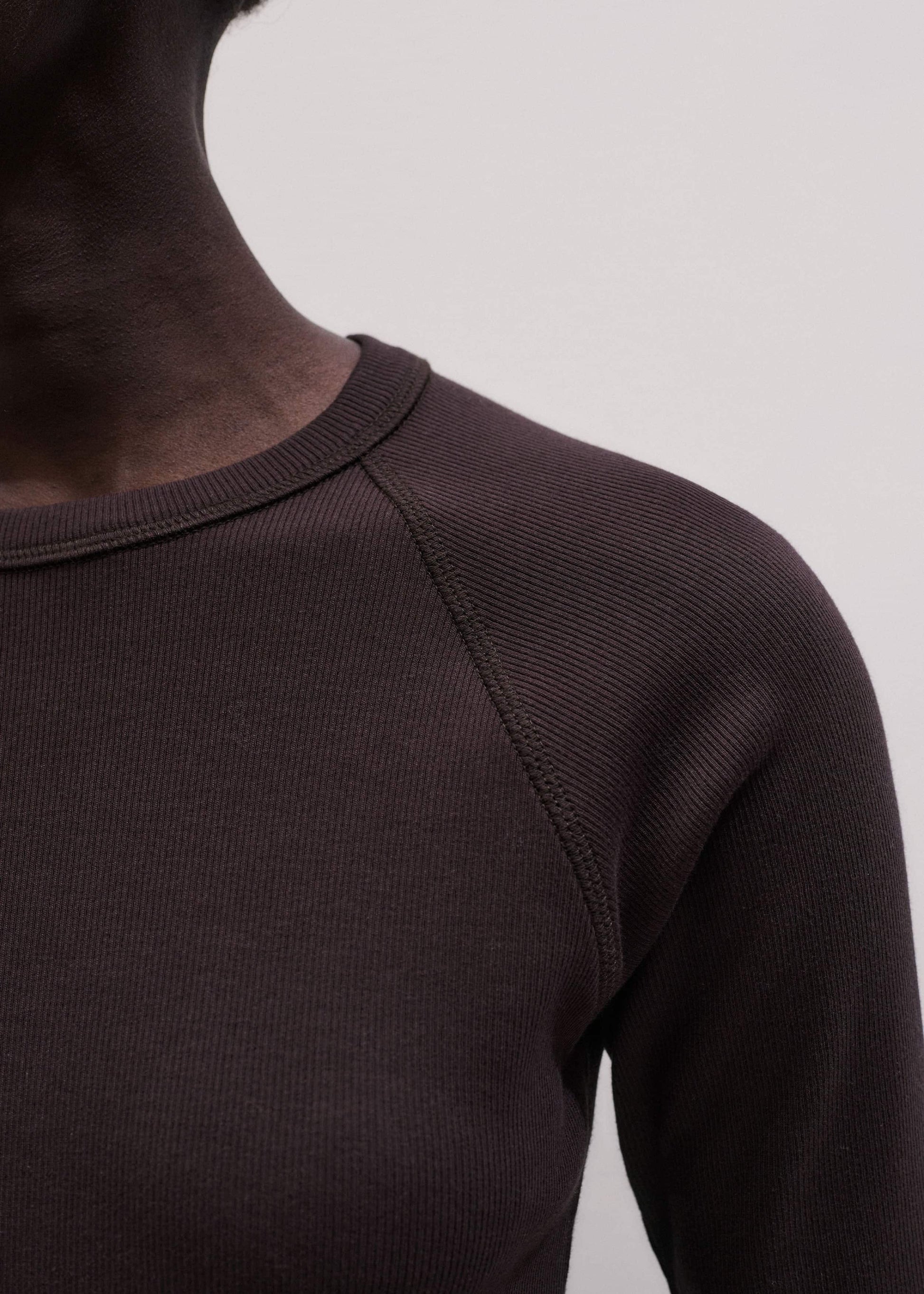 ME and EM Clothing Brown Raglan Crop Tee
