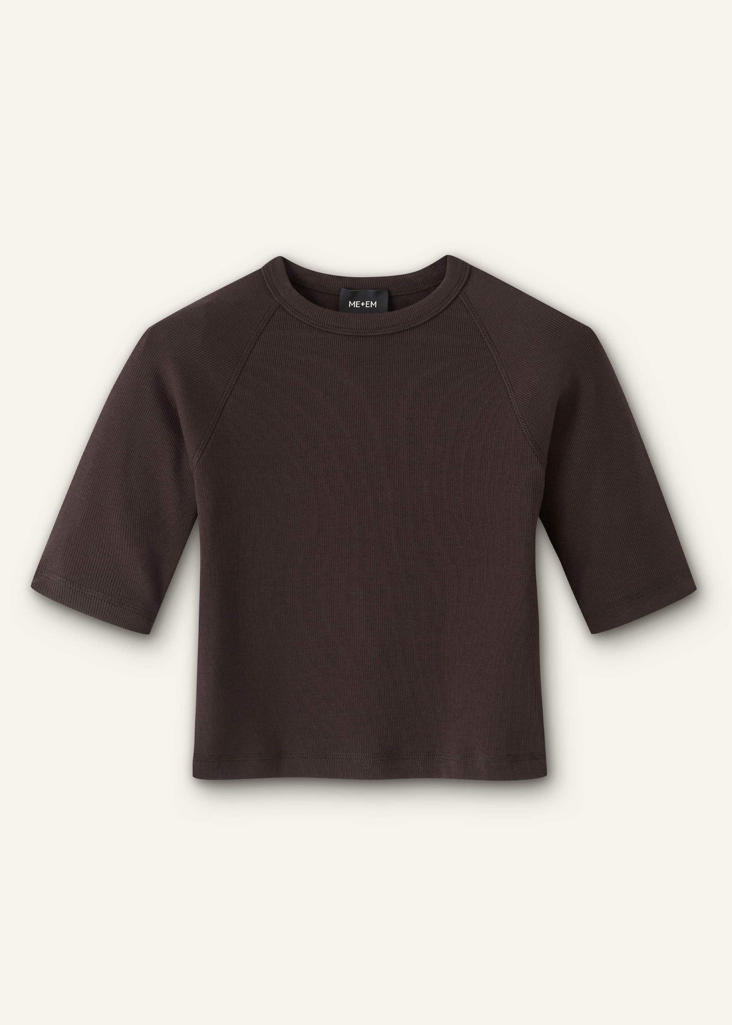 ME and EM Clothing Brown Raglan Crop Tee