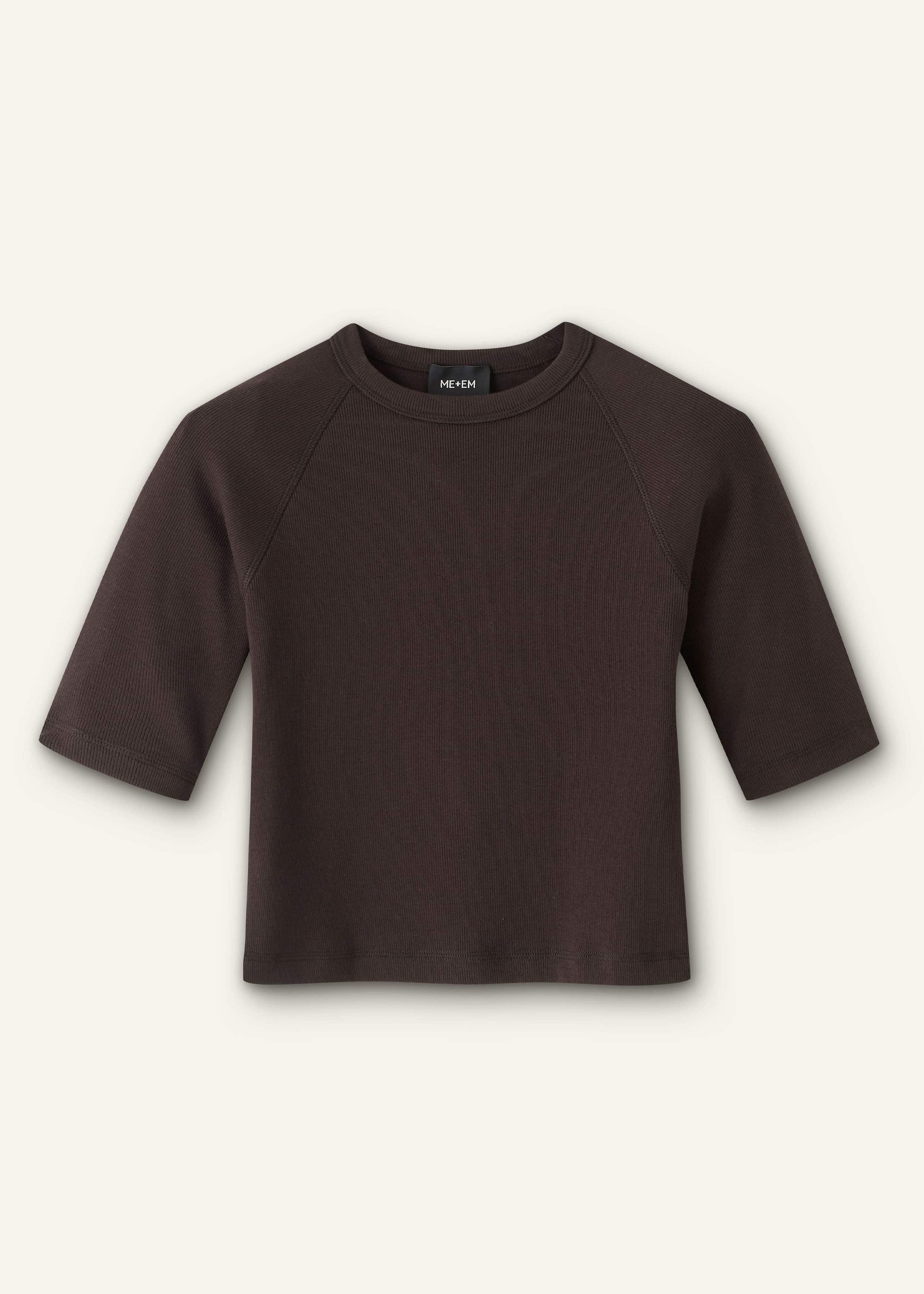 ME and EM Clothing Brown Raglan Crop Tee