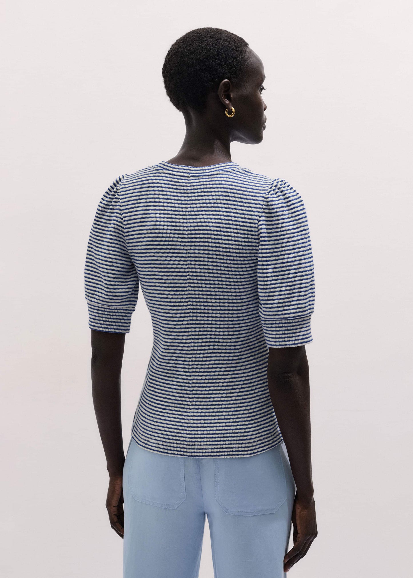 ME and EM Clothing Blue Feminine Sleeve Tee
