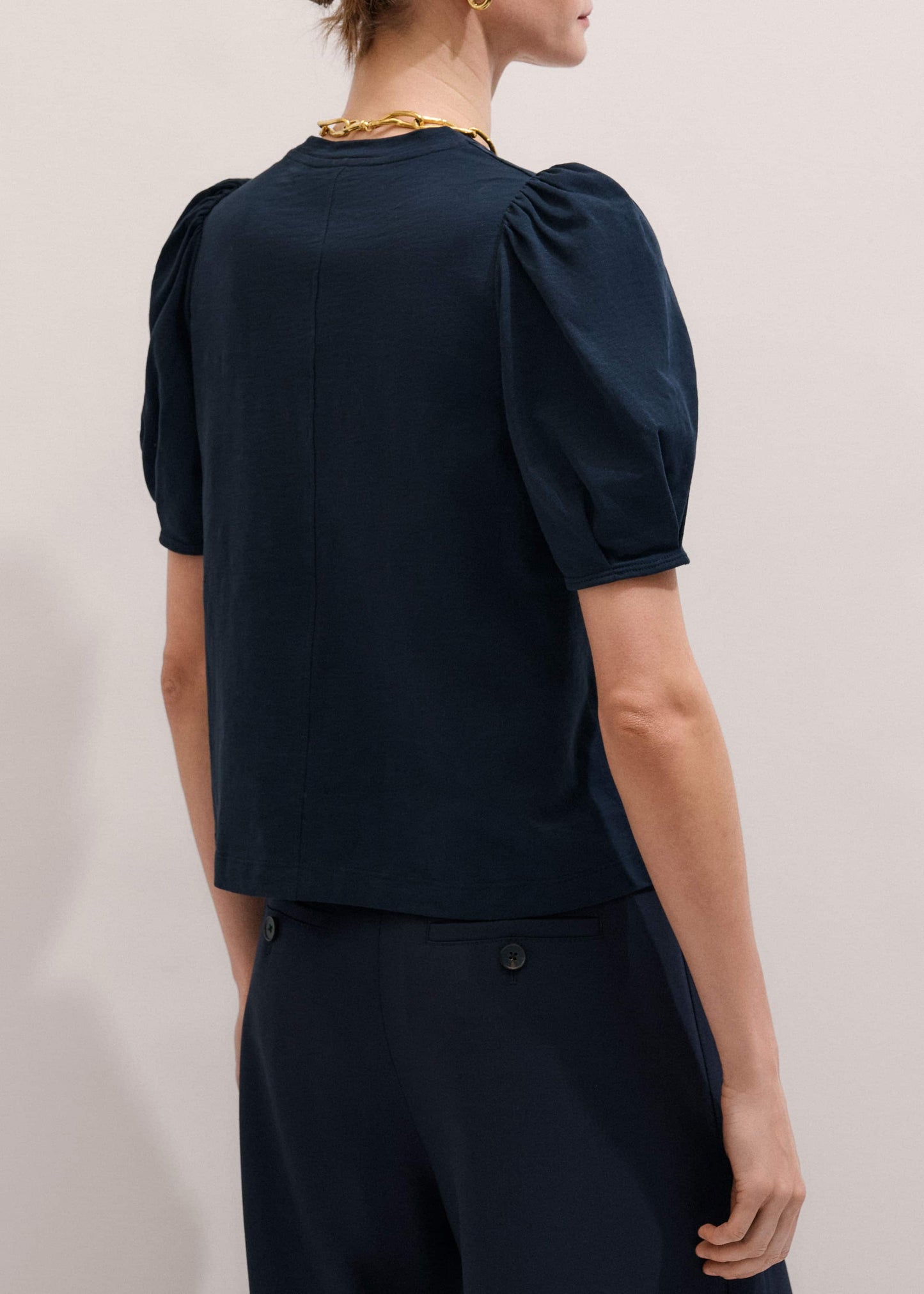 ME and EM Clothing Navy Feminine Sleeve Swing Top