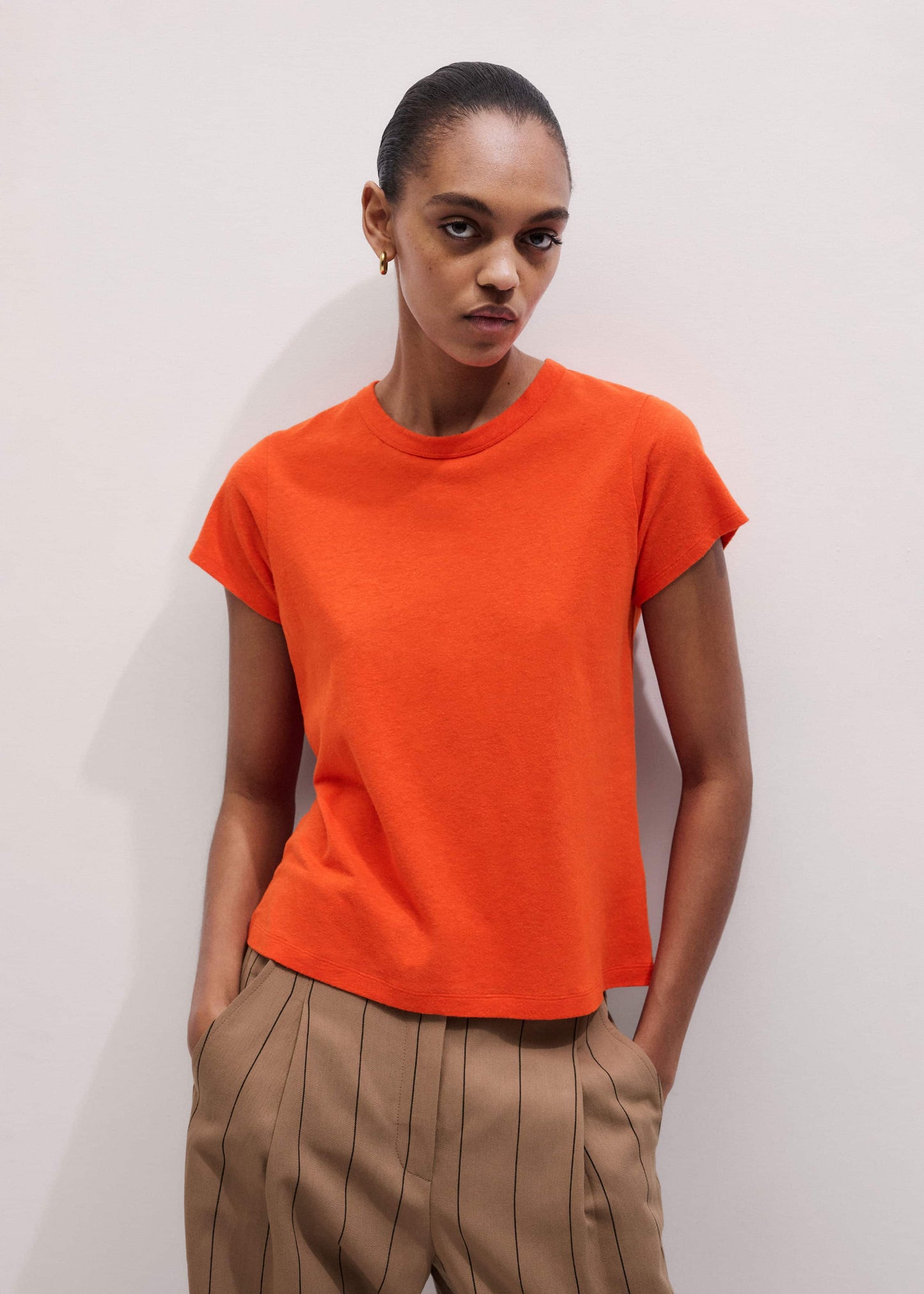 ME and EM Clothing Orange Soft Washed Straight Tee
