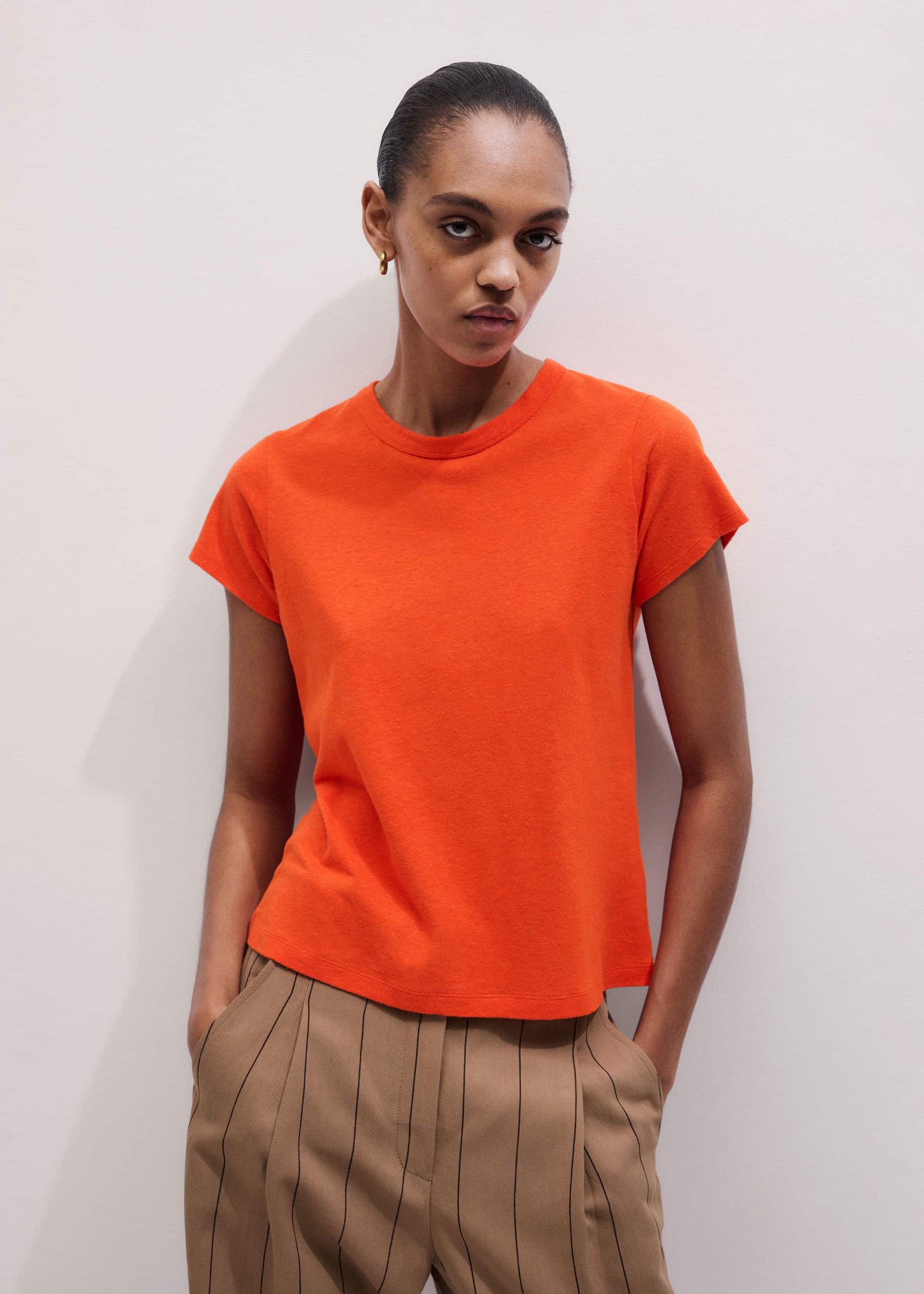 ME and EM Clothing Orange Soft Washed Straight Tee