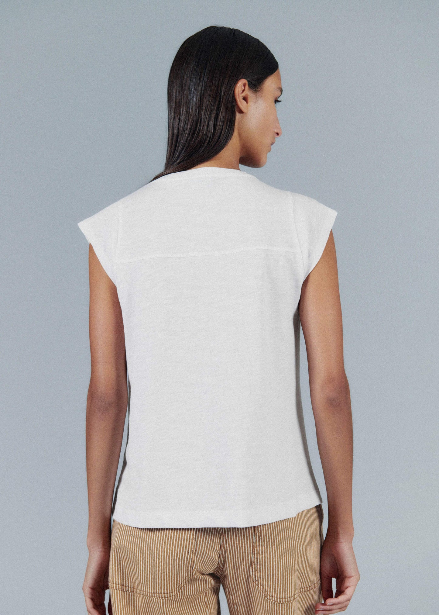 ME and EM Clothing White Cap Sleeve Crew Neck Swing Tee
