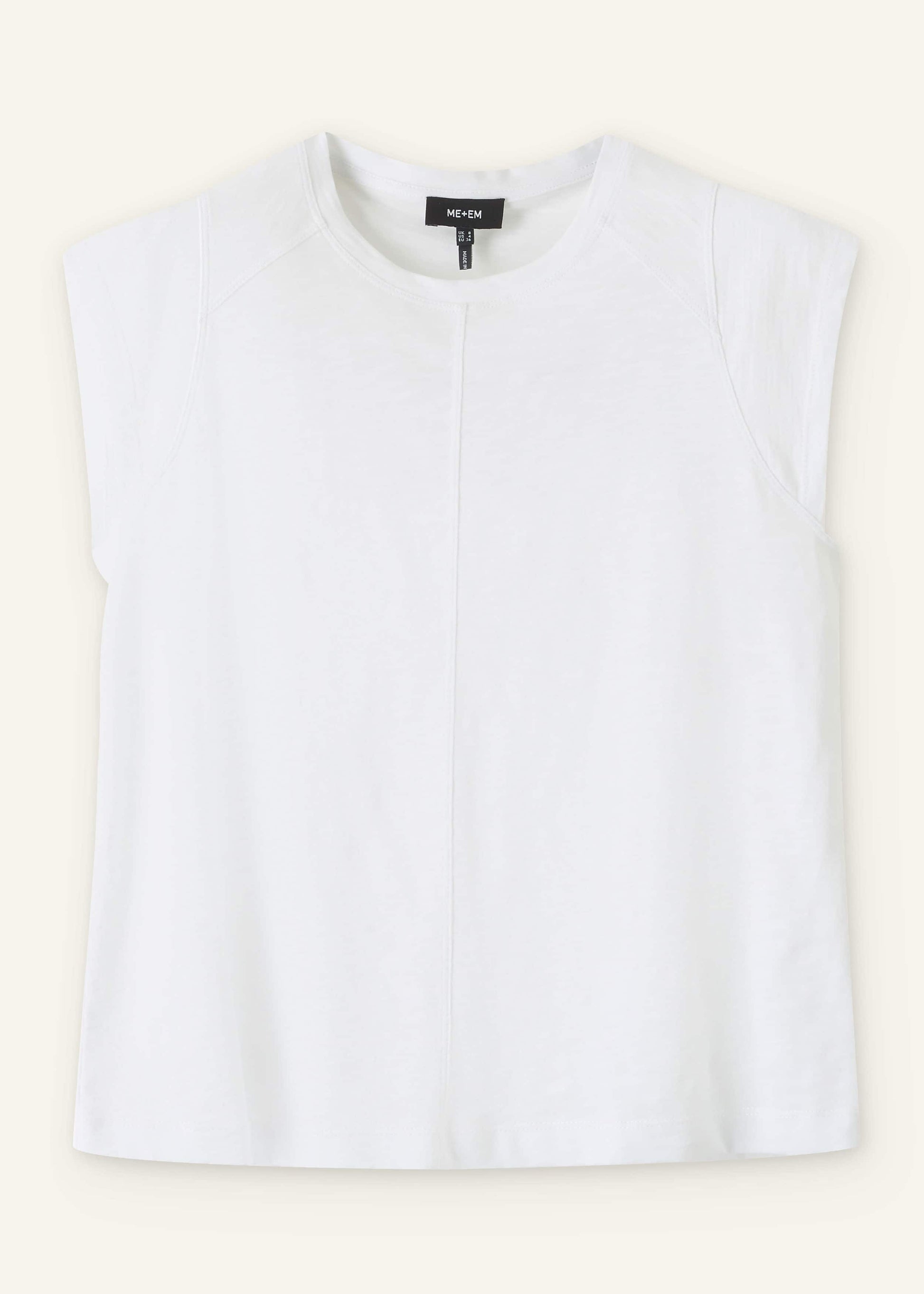 ME and EM Clothing White Cap Sleeve Crew Neck Swing Tee