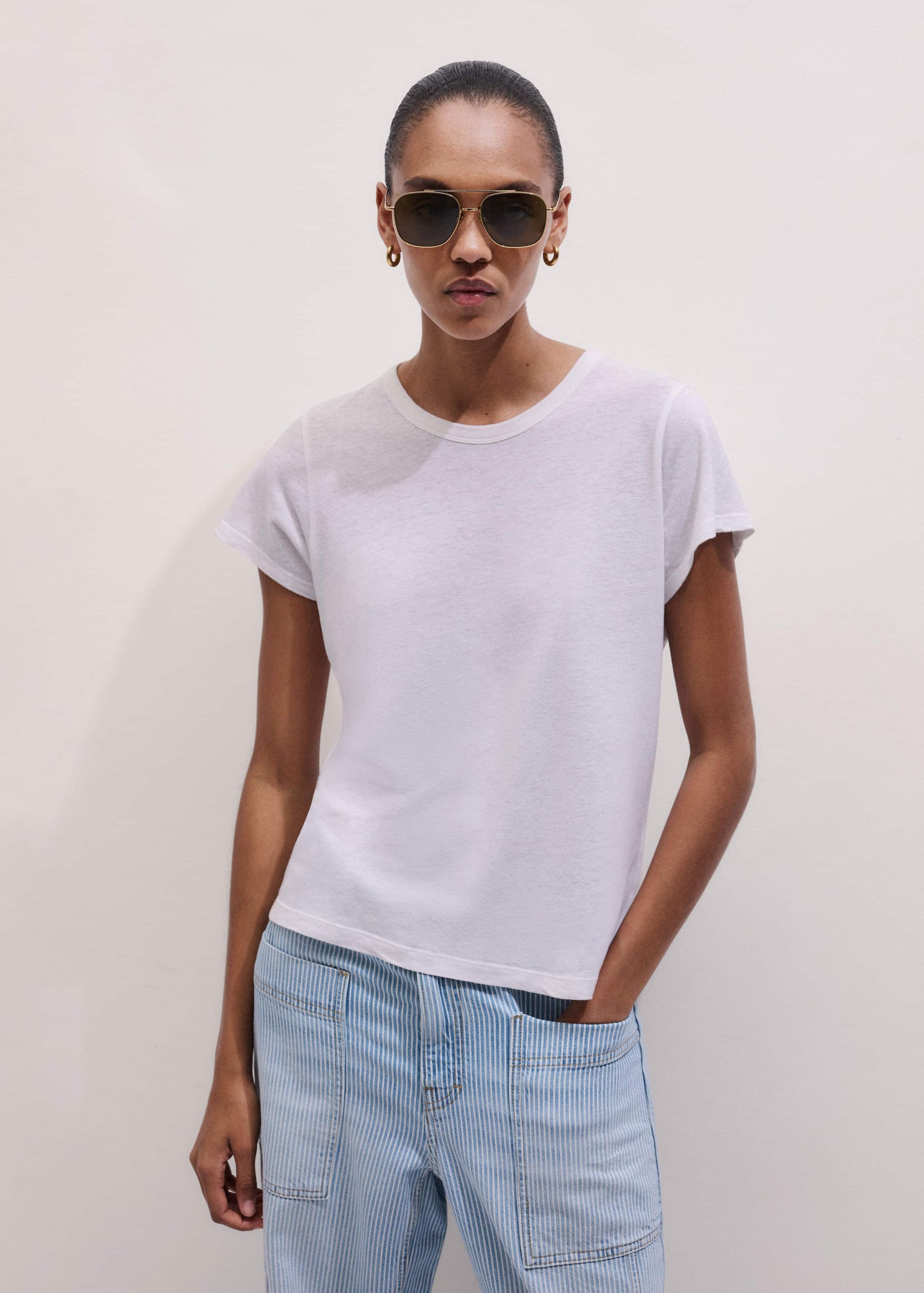 ME and EM Clothing White Soft Washed Tee