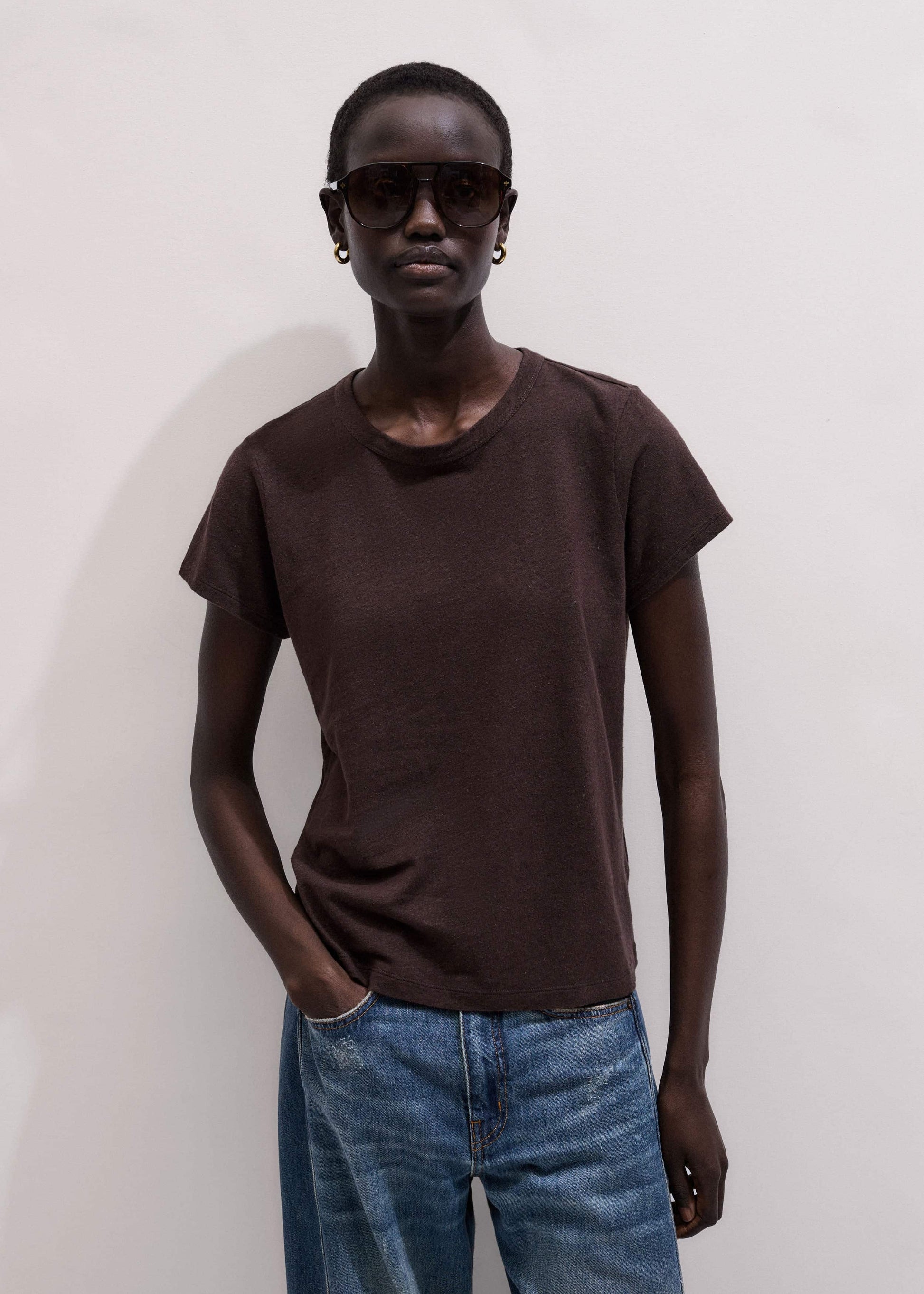 ME and EM Clothing Brown Soft Washed Tee
