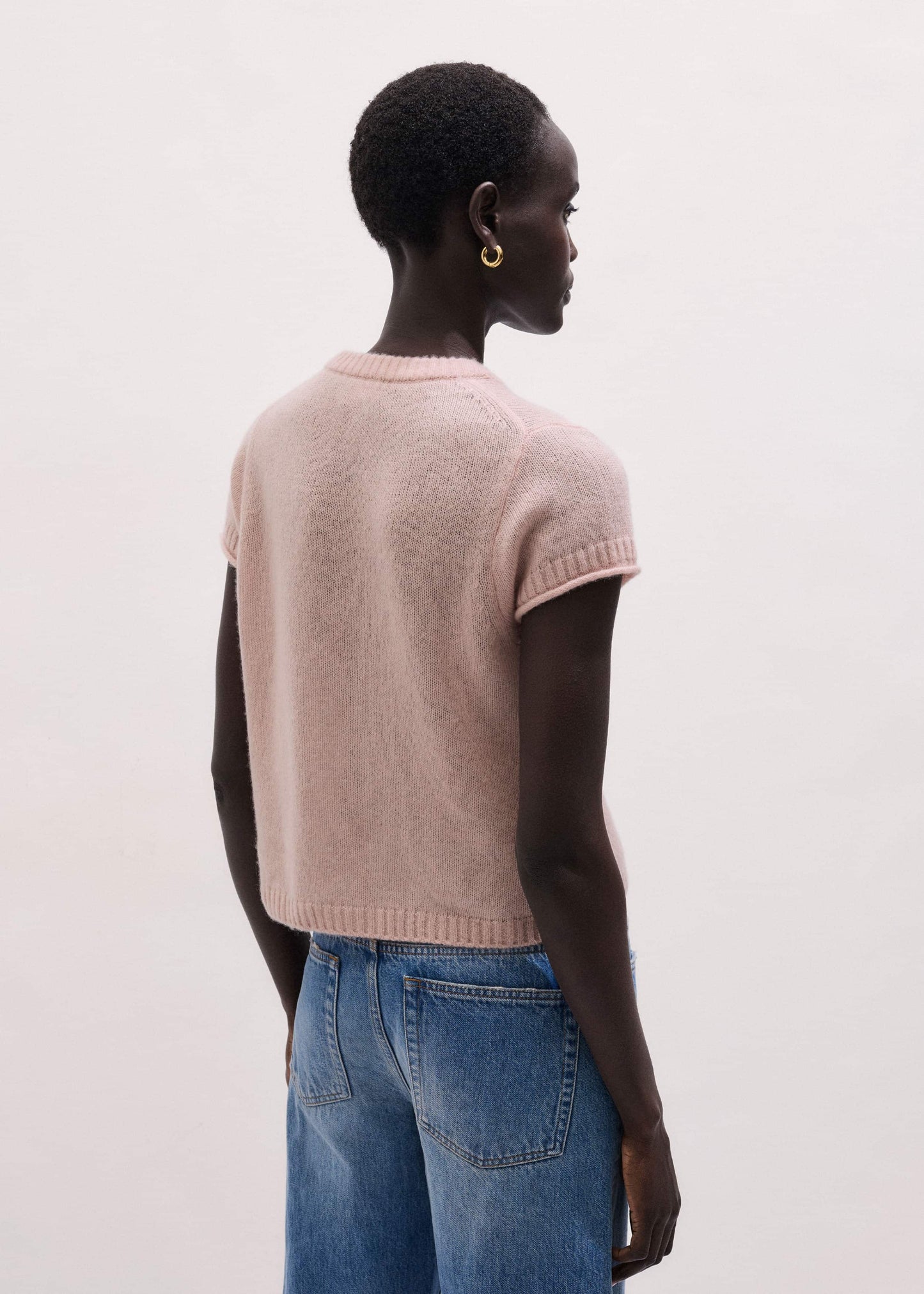 ME and EM Clothing Pink Merino Cashmere Silk Straight Baby Tee