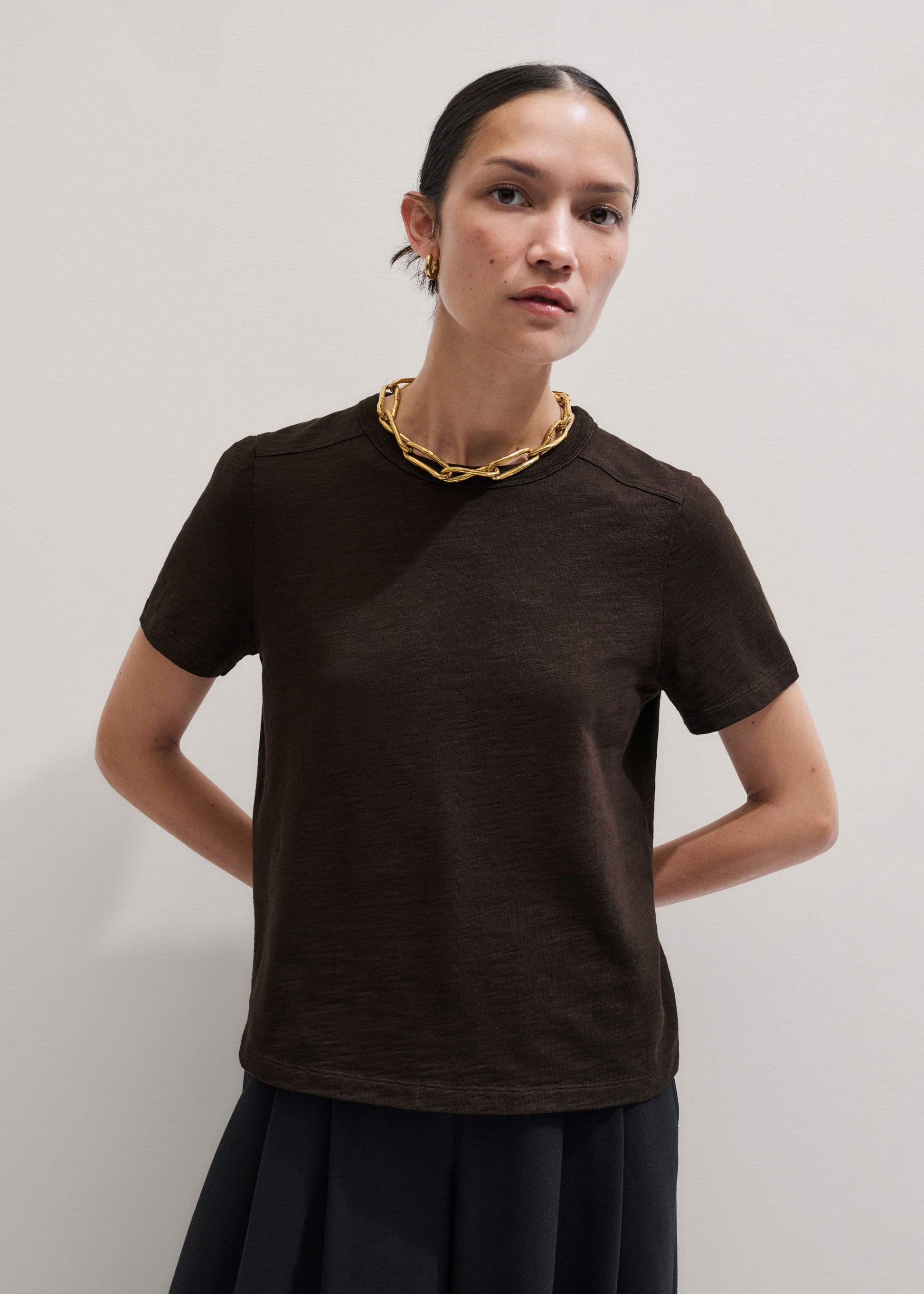 ME and EM Clothing Brown Warm Touch Tee