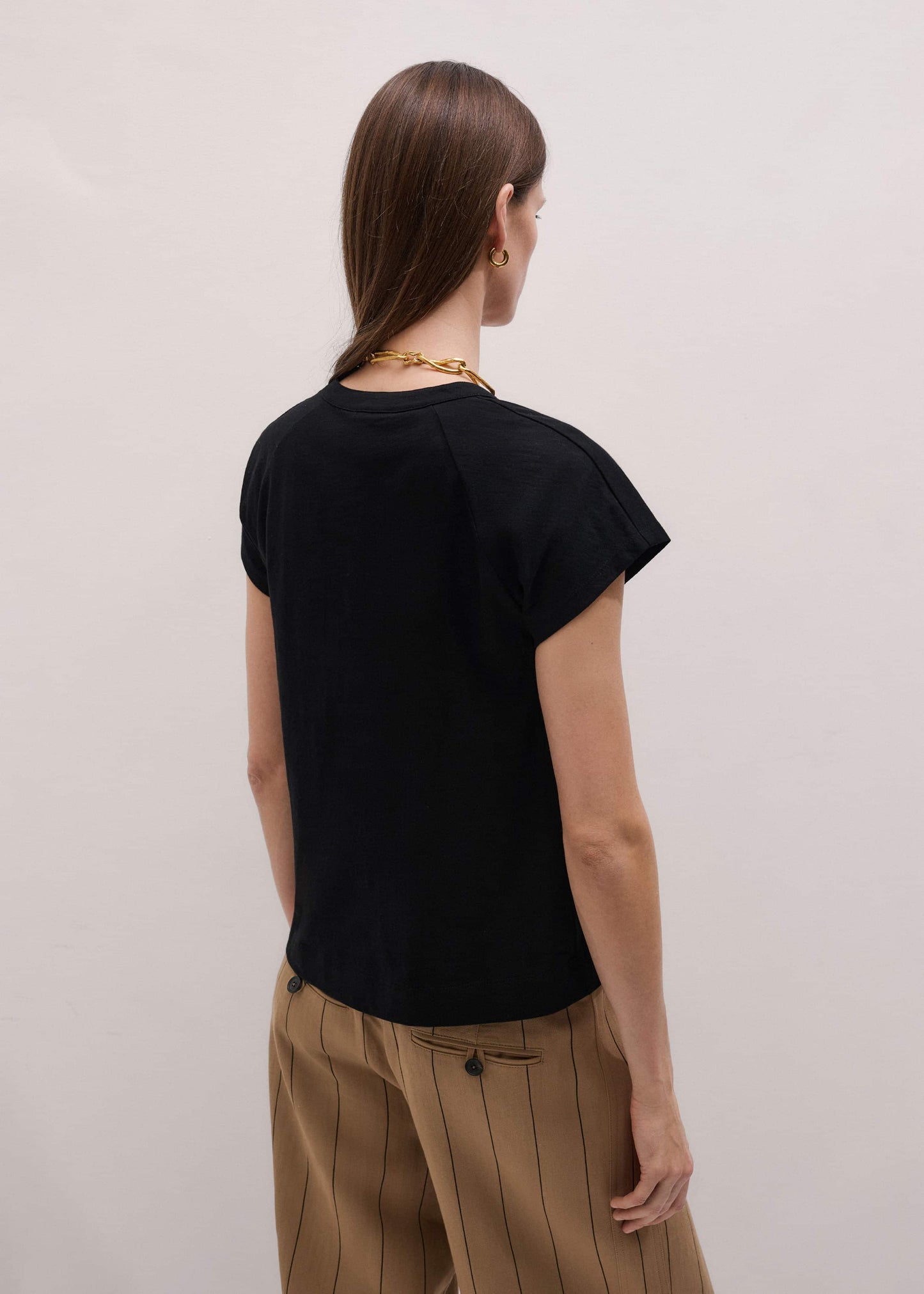 ME and EM Clothing Black Open Placket Swing Top