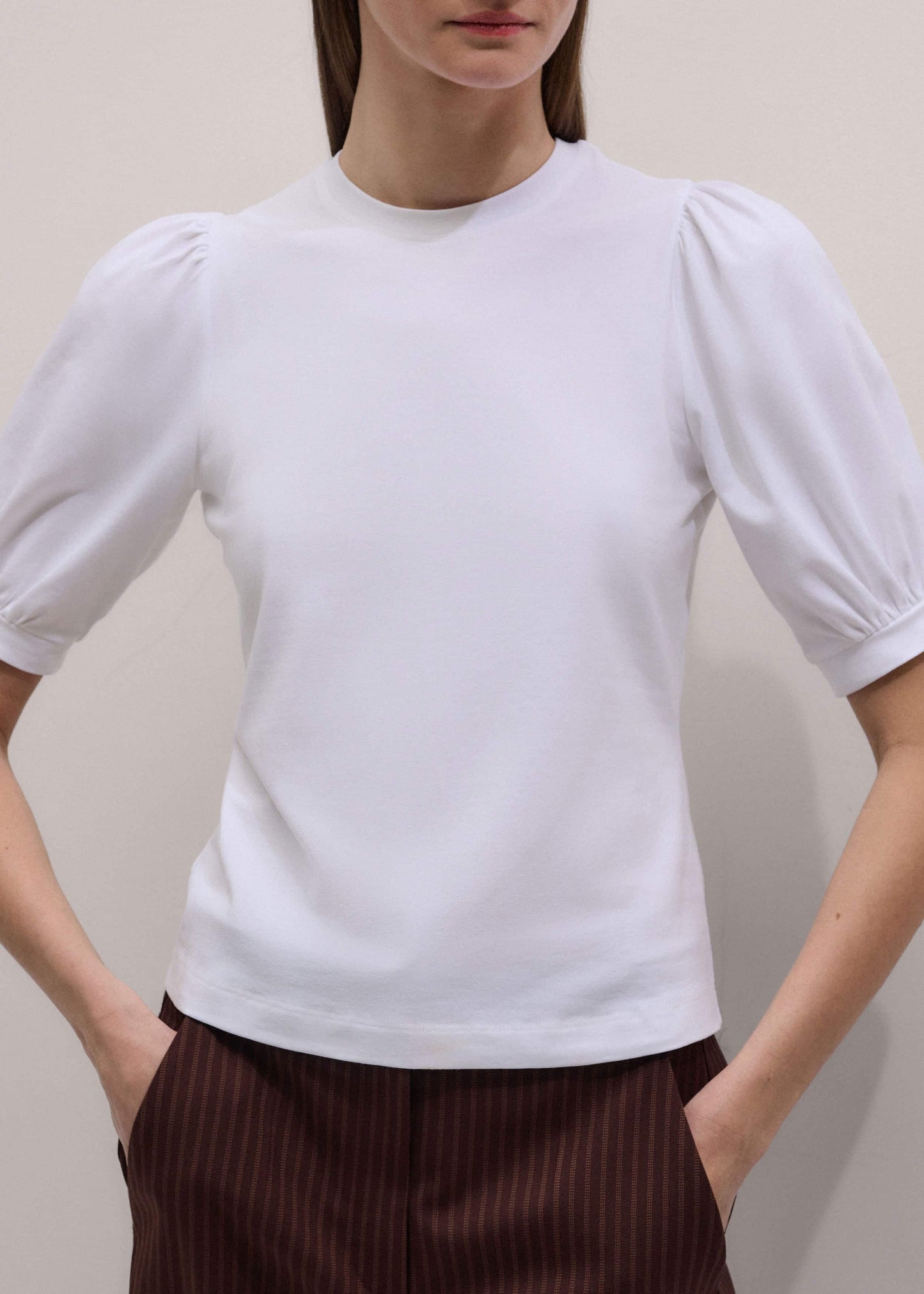 ME and EM Clothing White Feminine Sleeve Tee