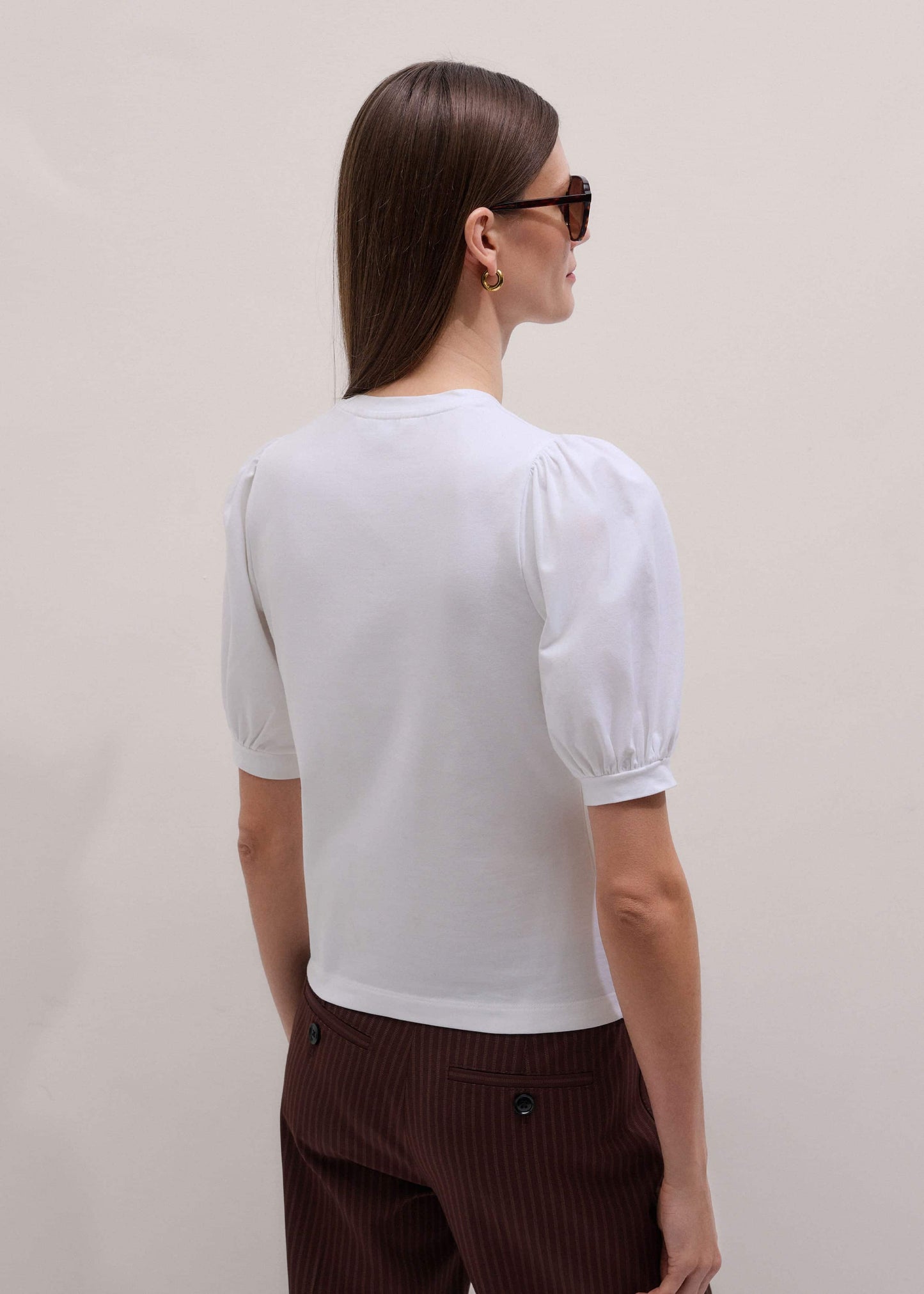 ME and EM Clothing White Feminine Sleeve Tee