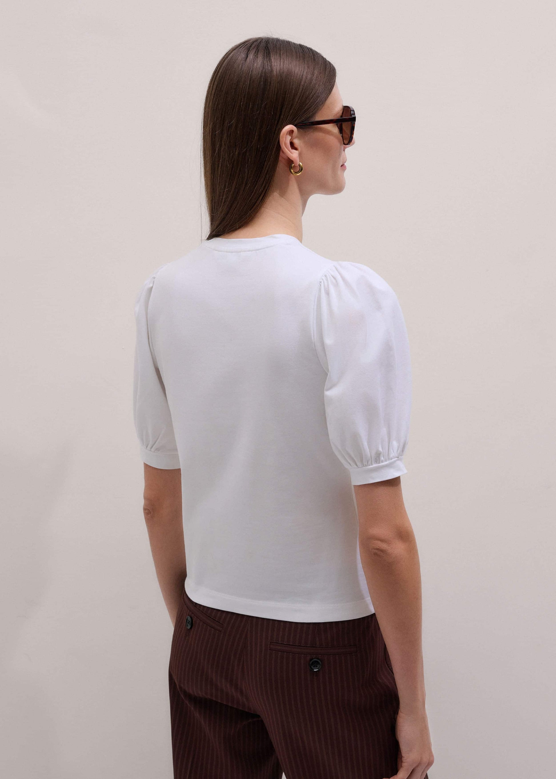 ME and EM Clothing White Feminine Sleeve Tee