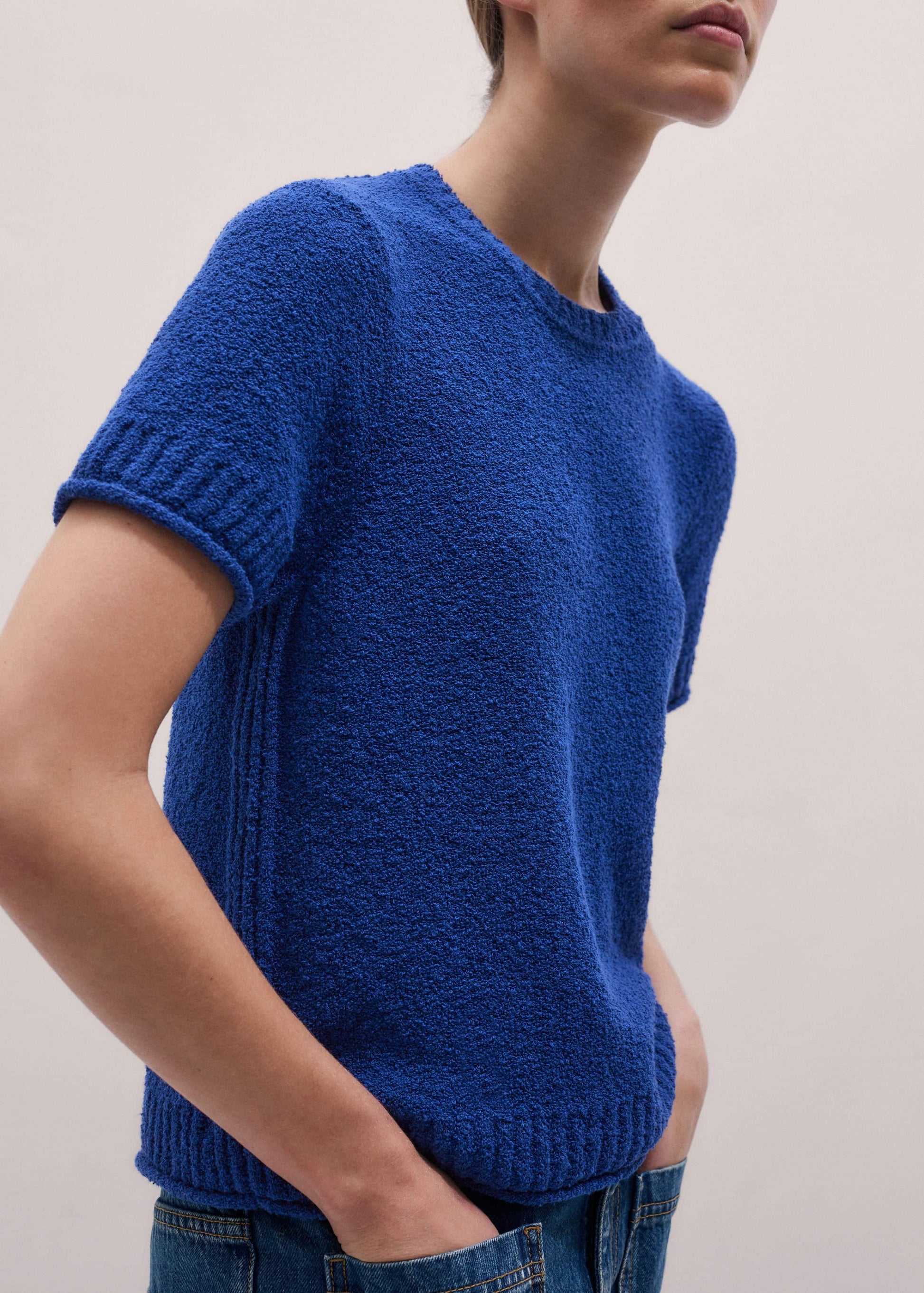 ME and EM Clothing Blue Straight Knit Tee