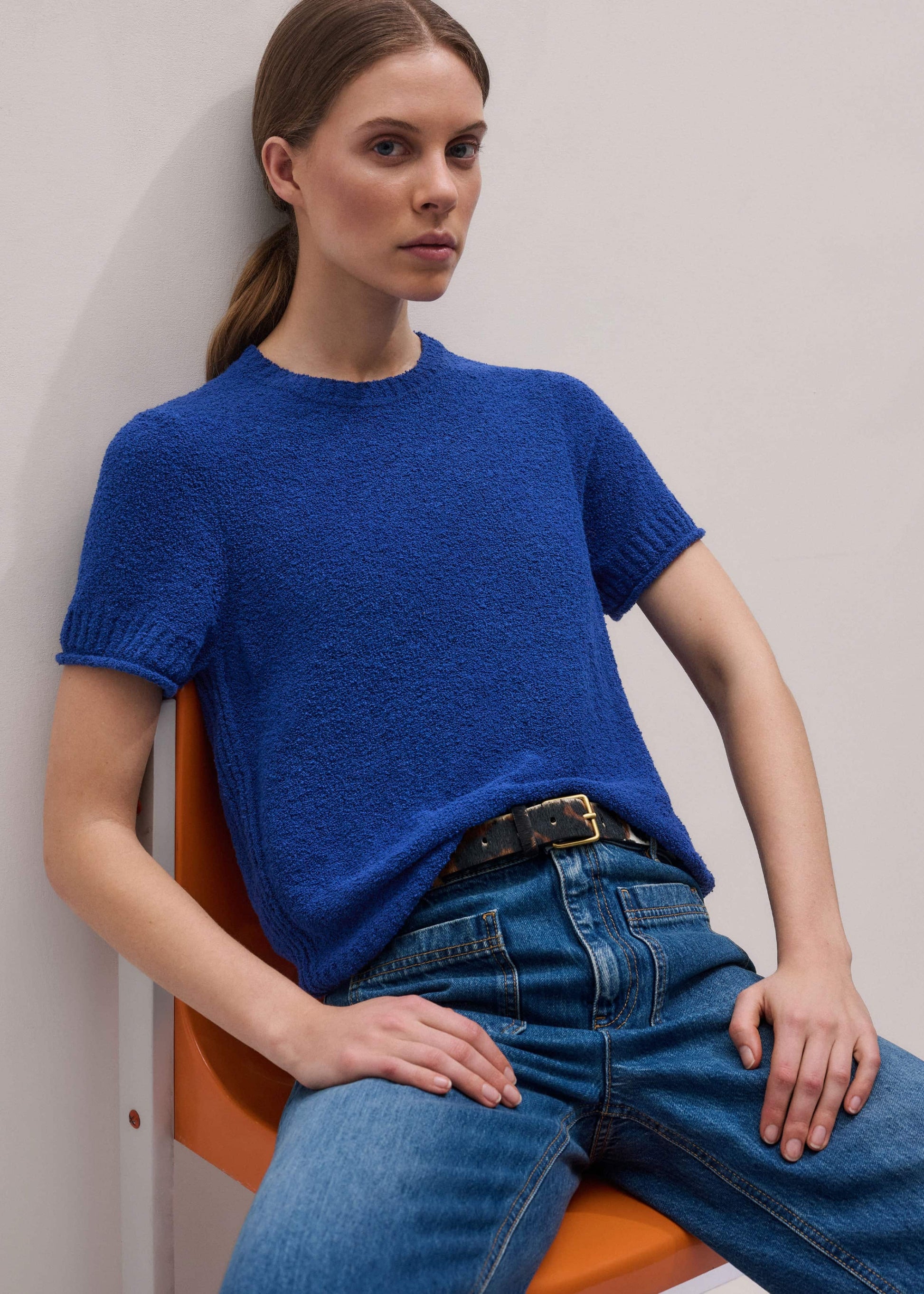 ME and EM Clothing Blue Straight Knit Tee