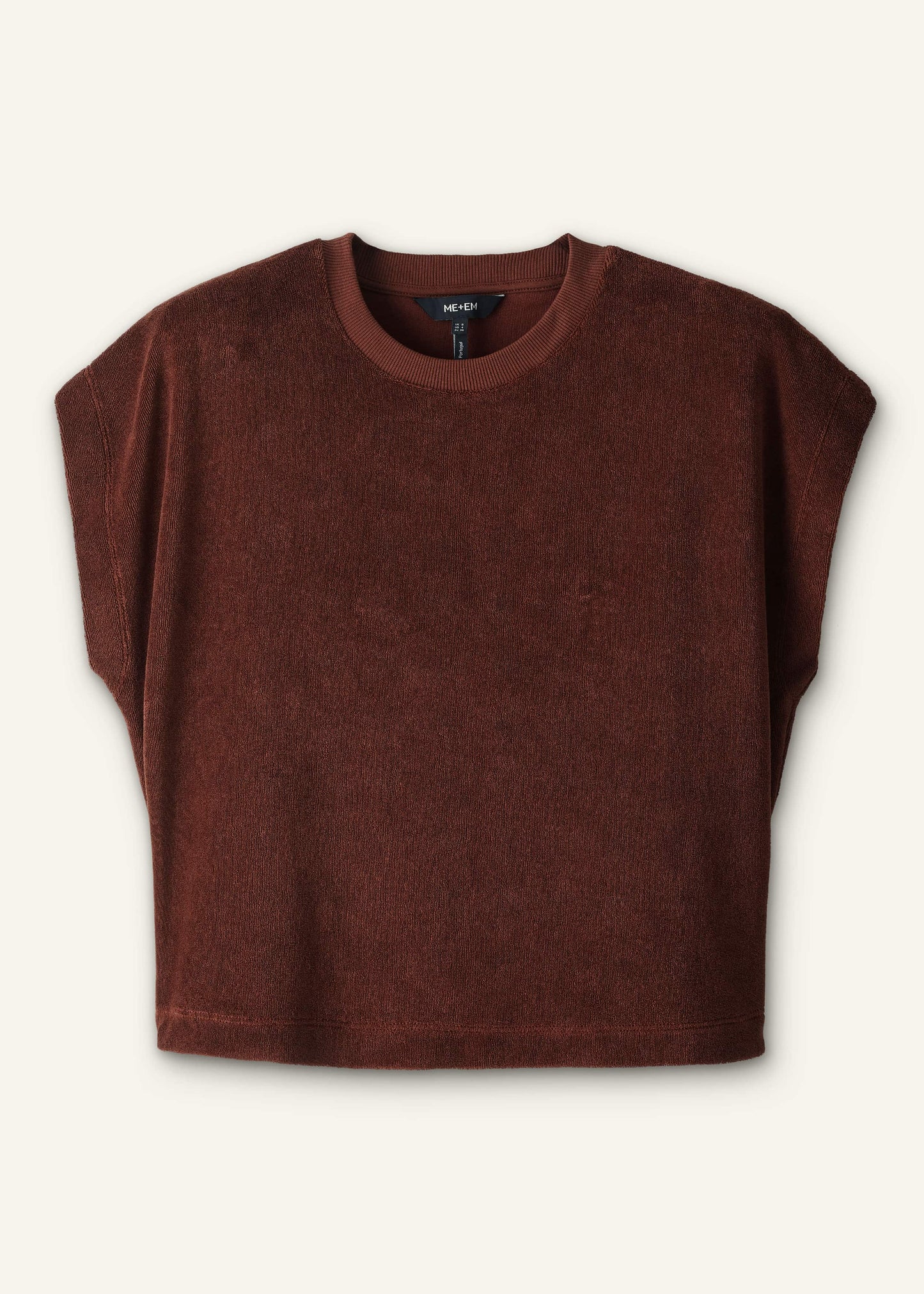 ME and EM Clothing Cinnamon Brown Cap Sleeve Crop Tee