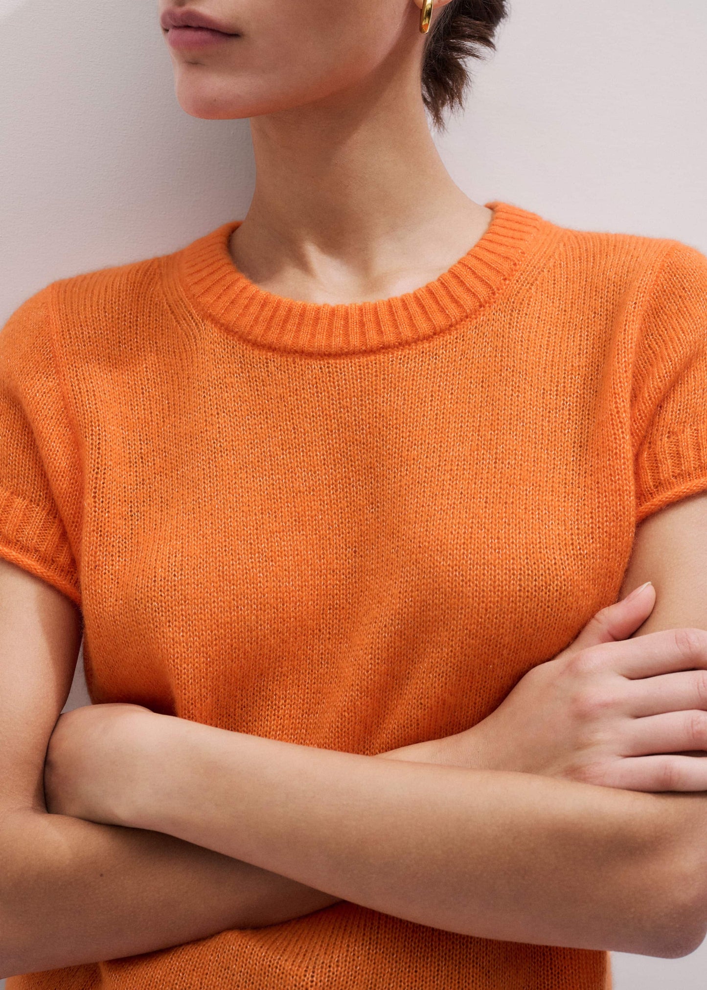 ME and EM Clothing Orange Merino Cashmere Silk Baby Tee