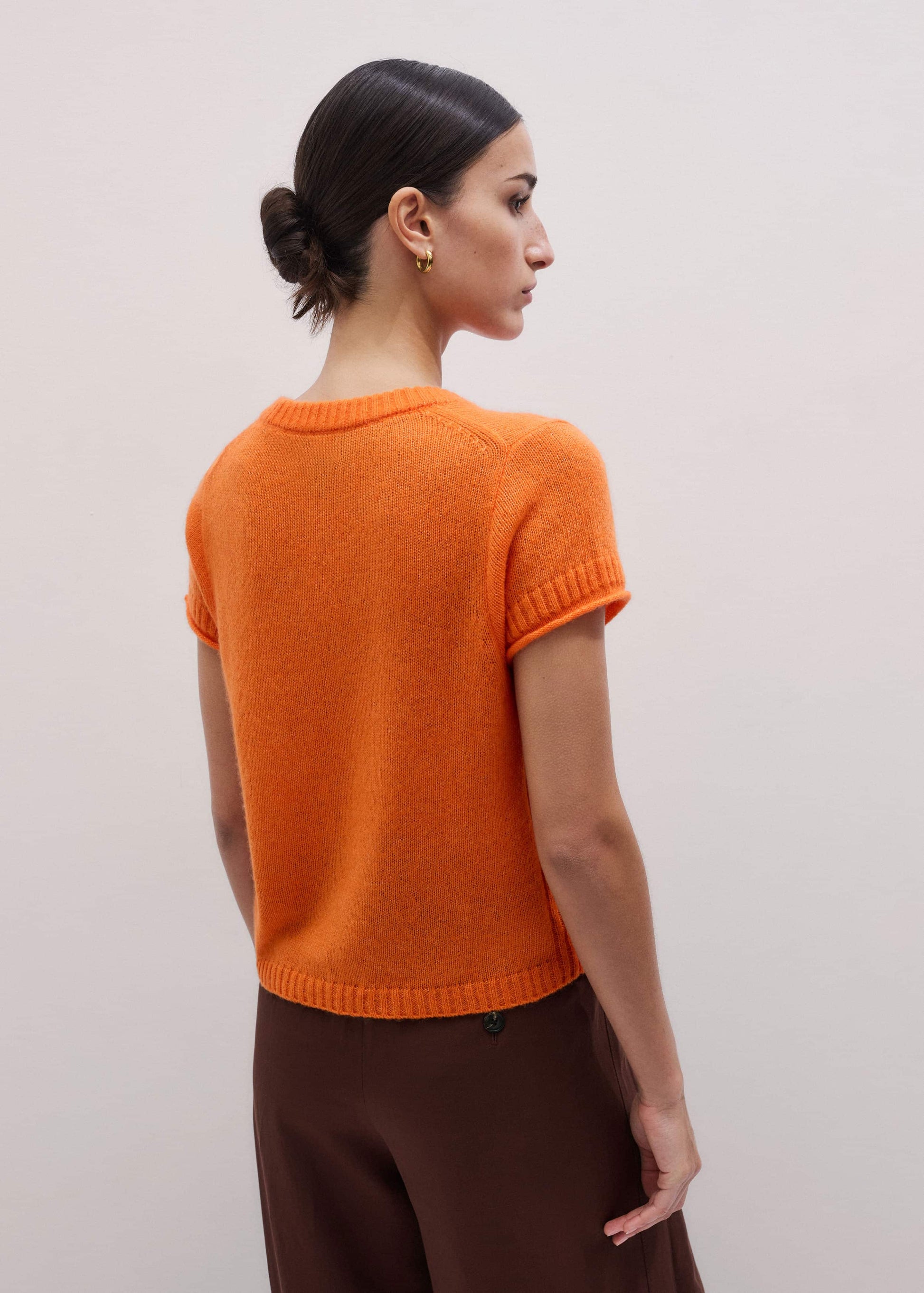ME and EM Clothing Orange Merino Cashmere Silk Baby Tee