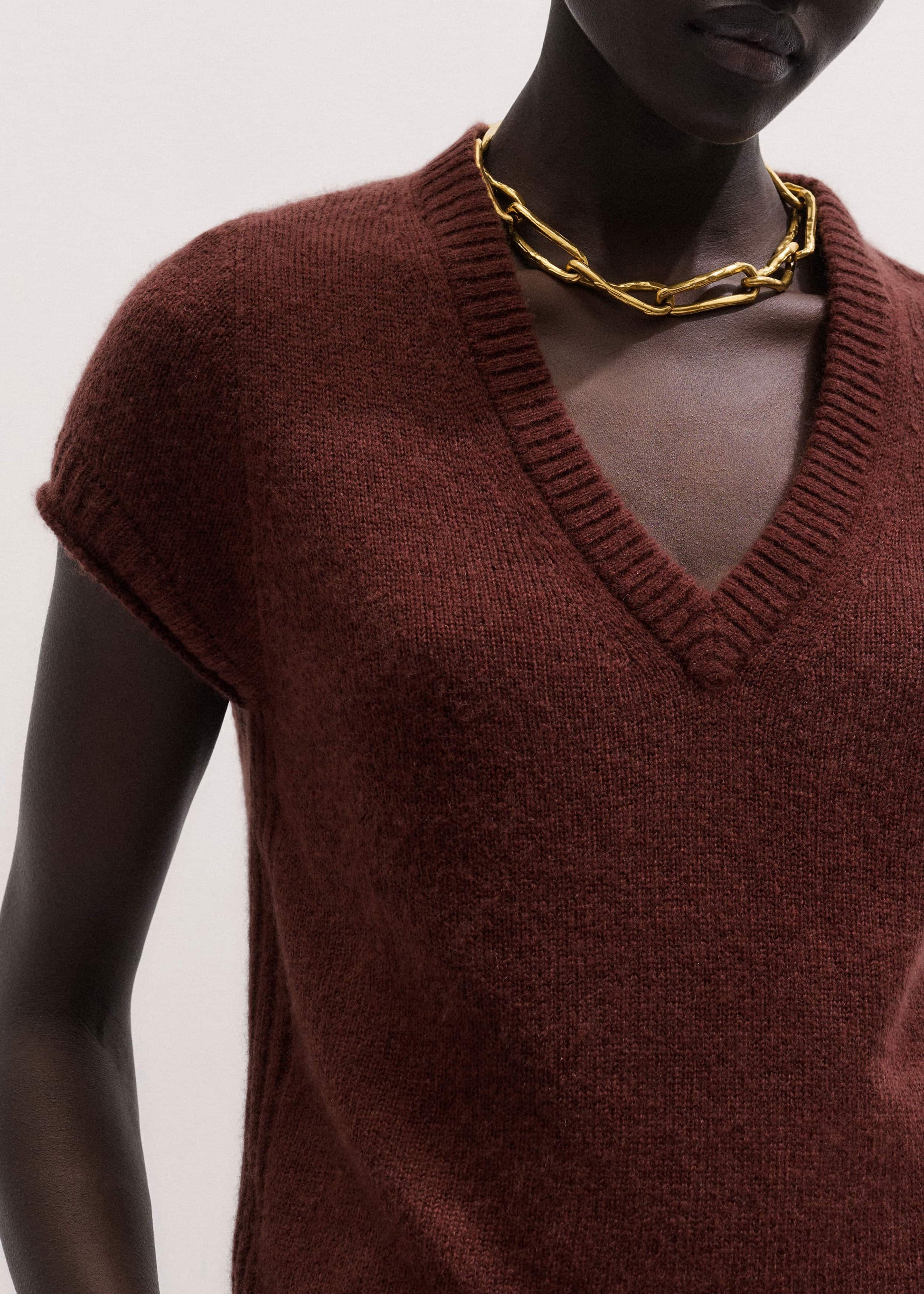 ME and EM Clothing Cinnamon Brown V-Neck Baby Tee