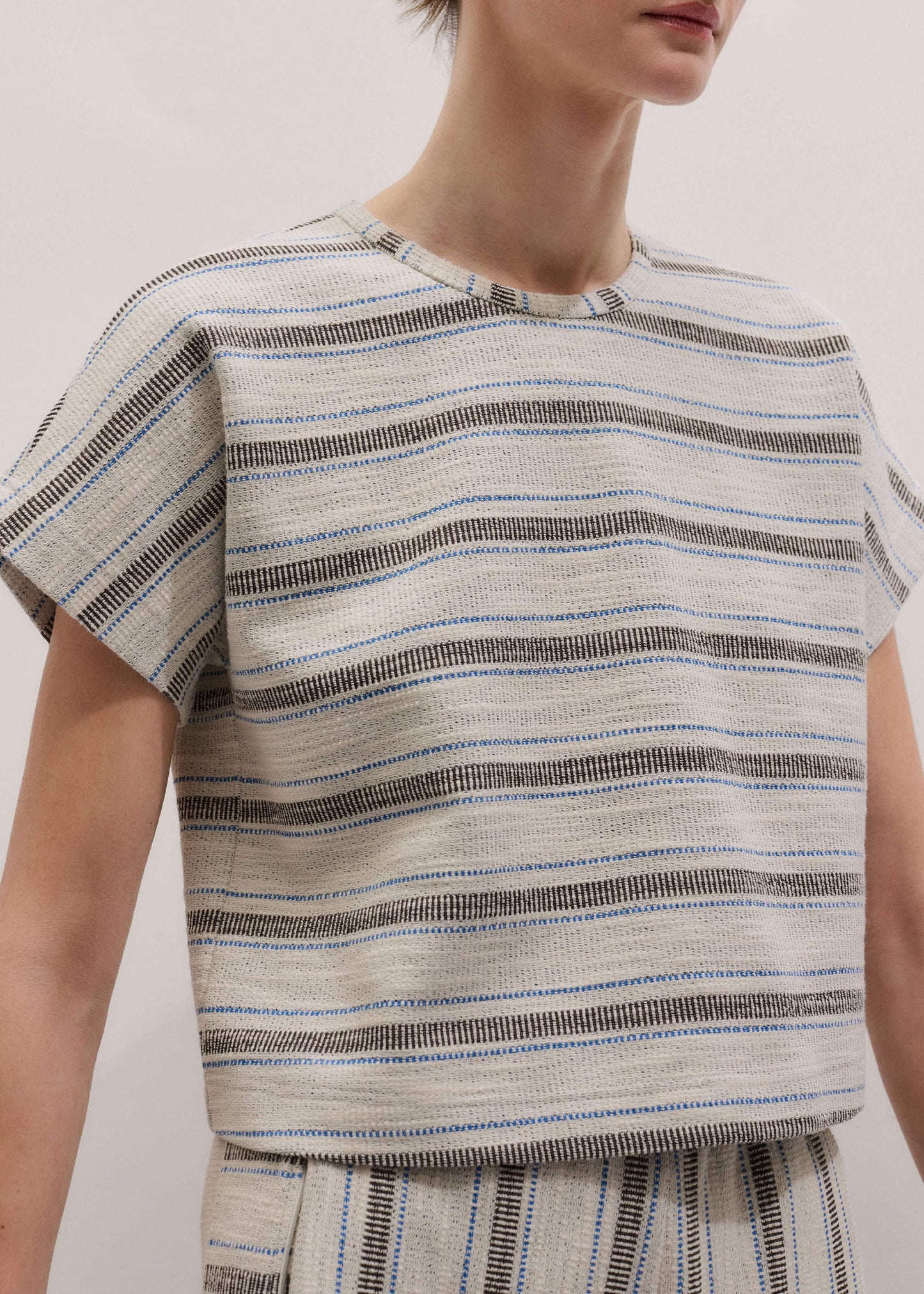ME and EM Clothing Cream Stripe Tee