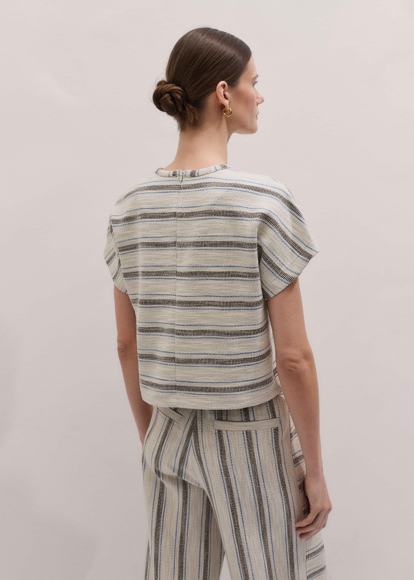 ME and EM Clothing Cream Stripe Tee