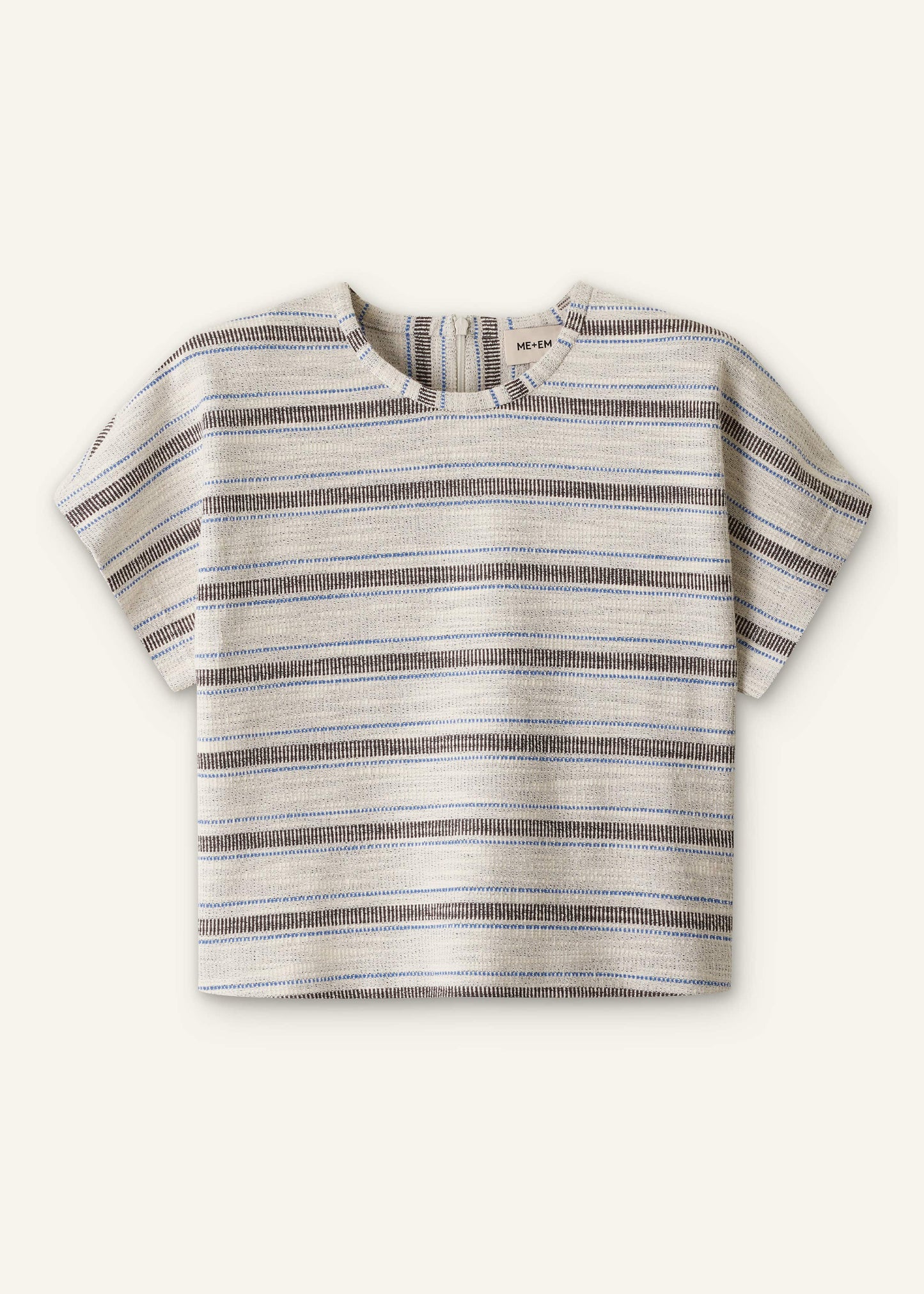 ME and EM Clothing Cream Stripe Tee