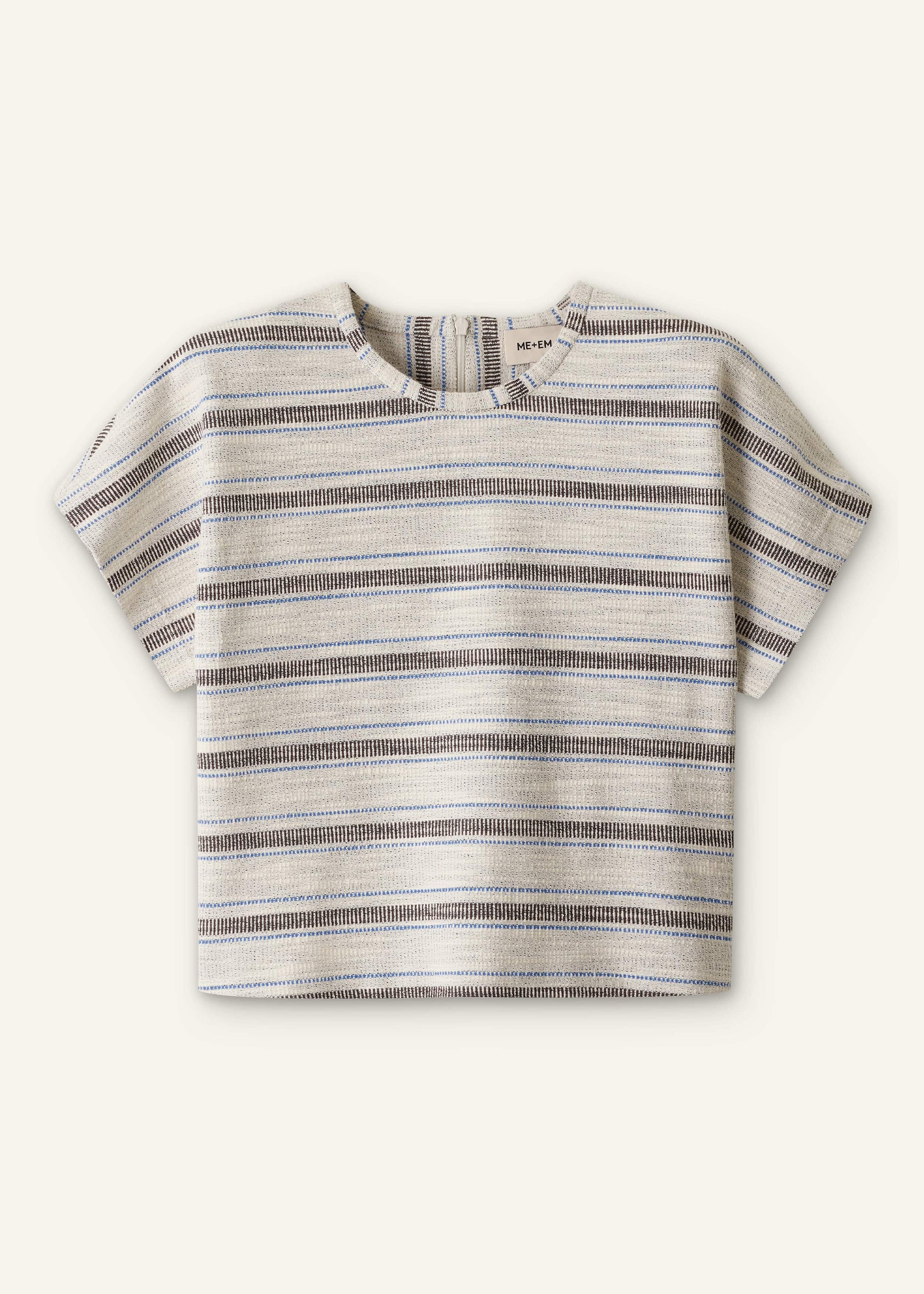 ME and EM Clothing Cream Stripe Tee