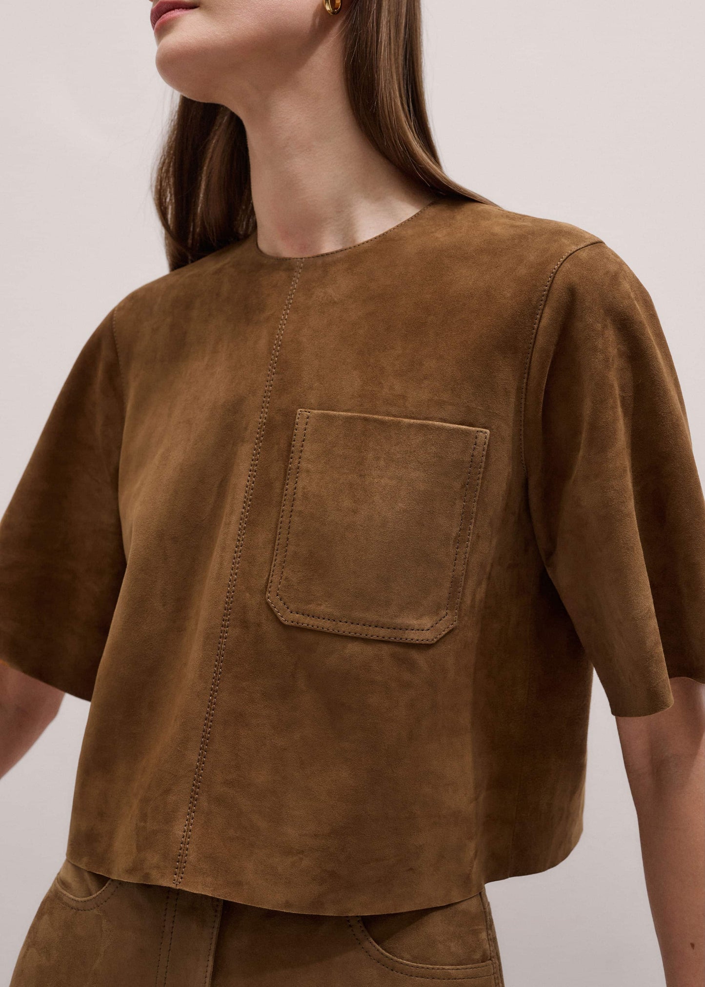 ME and EM Clothing Brown Luxe Boxy T-Shirt