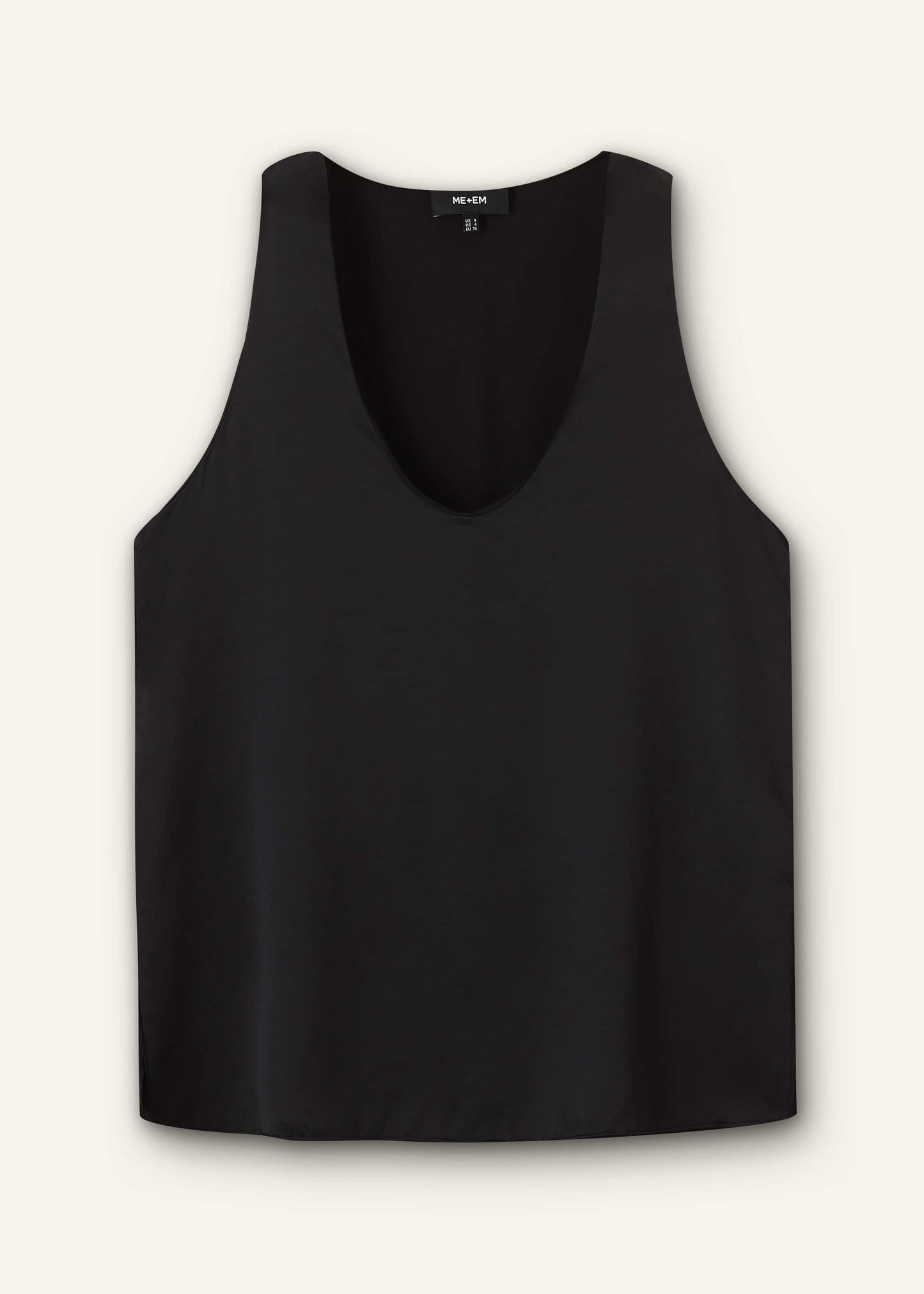 ME and EM Clothing Black Silk Satin Evening Tank Top