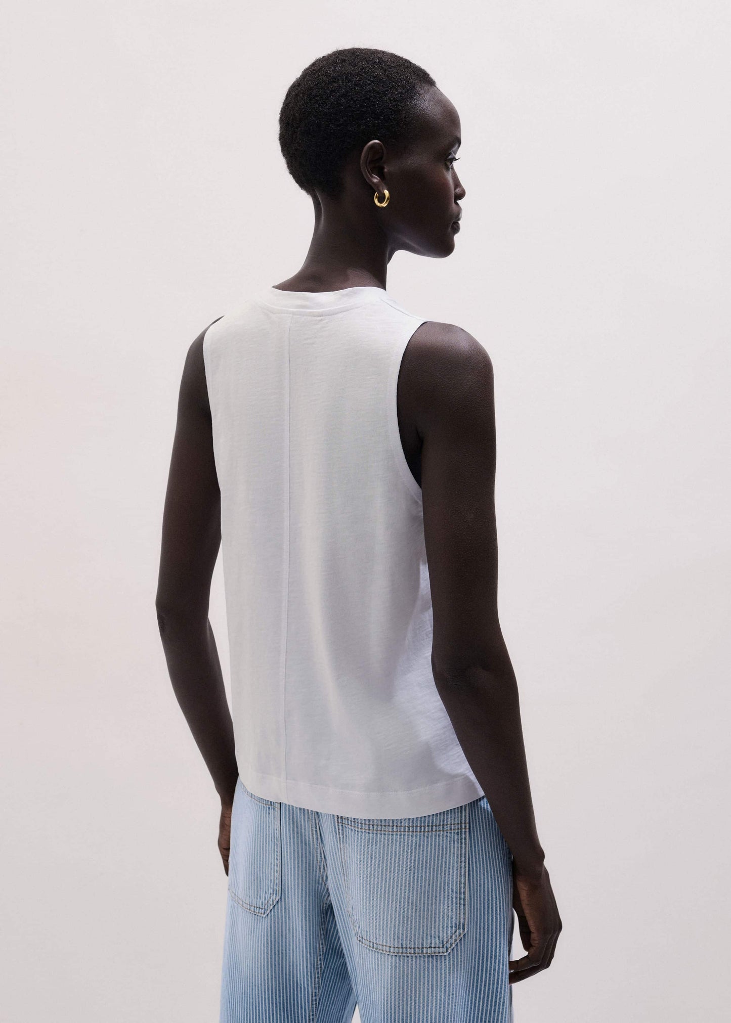 ME and EM Clothing White Racerback Swing Top