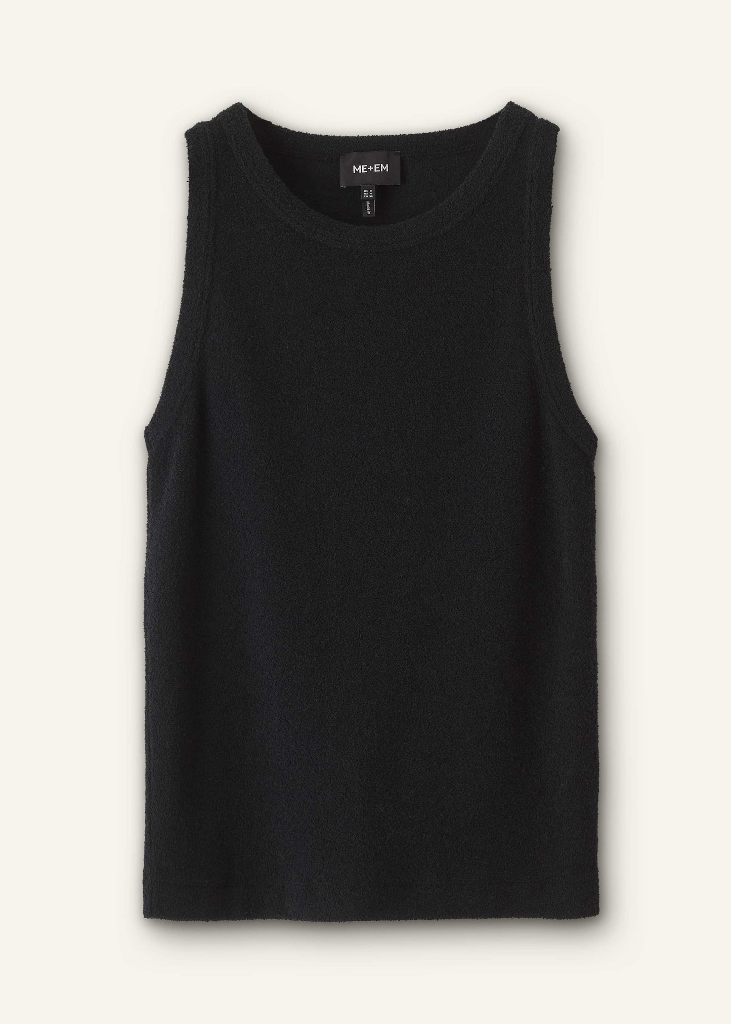 ME and EM Clothing Black Textured Slim Basic Tank Top
