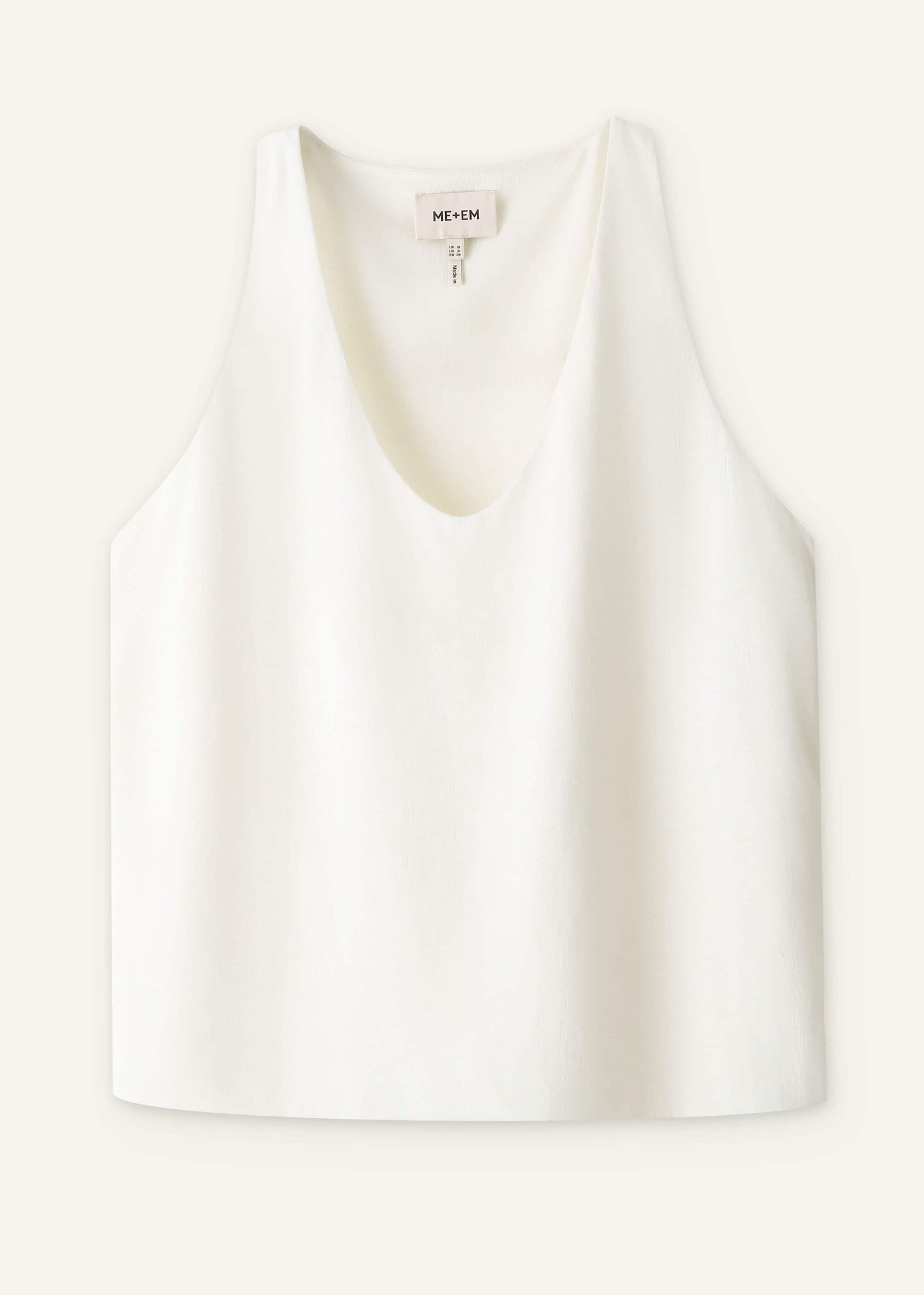ME and EM Clothing Cream Scoop Neck Vest