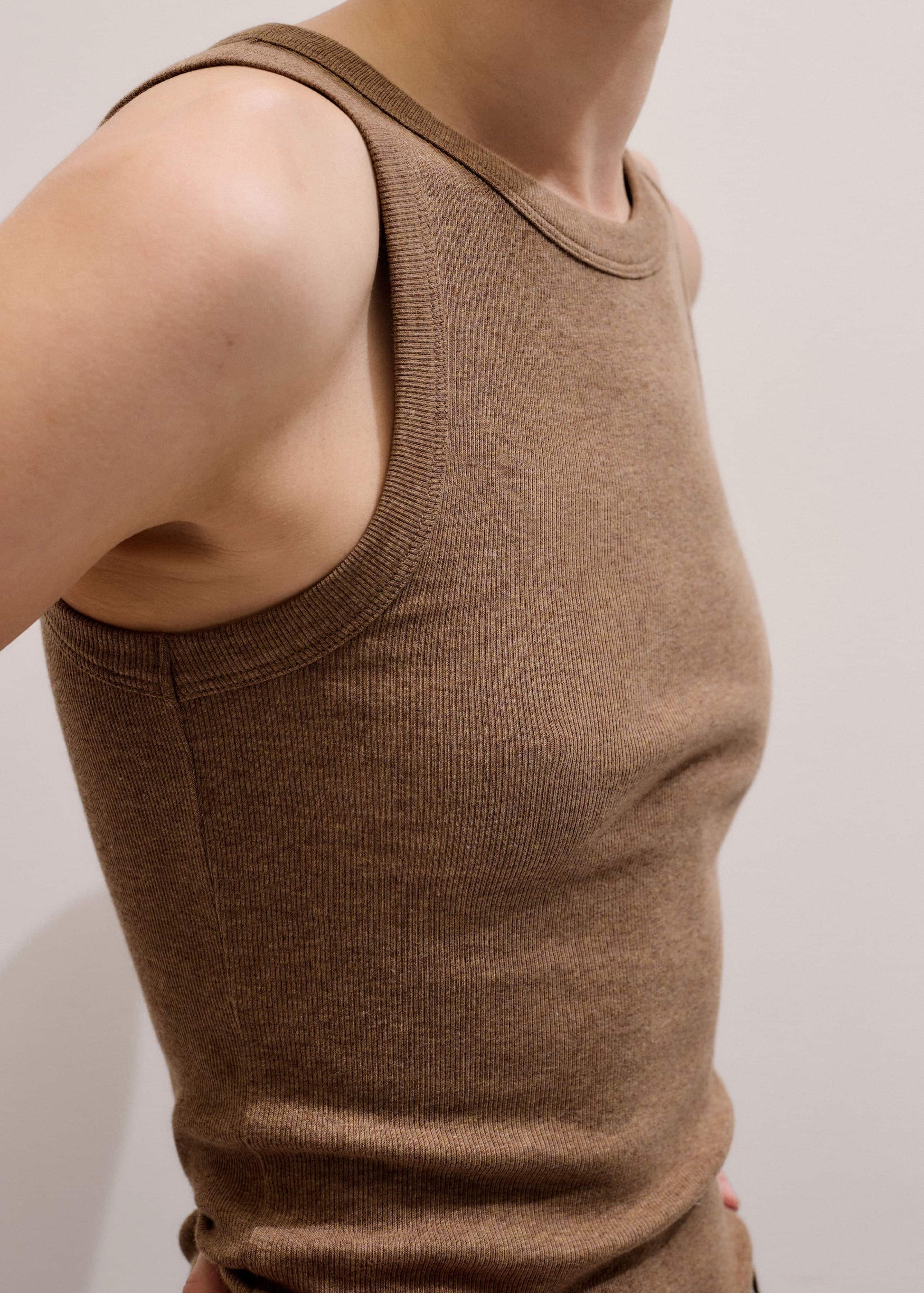 ME and EM Clothing Camel Brown Ultimate Crew Neck Tank