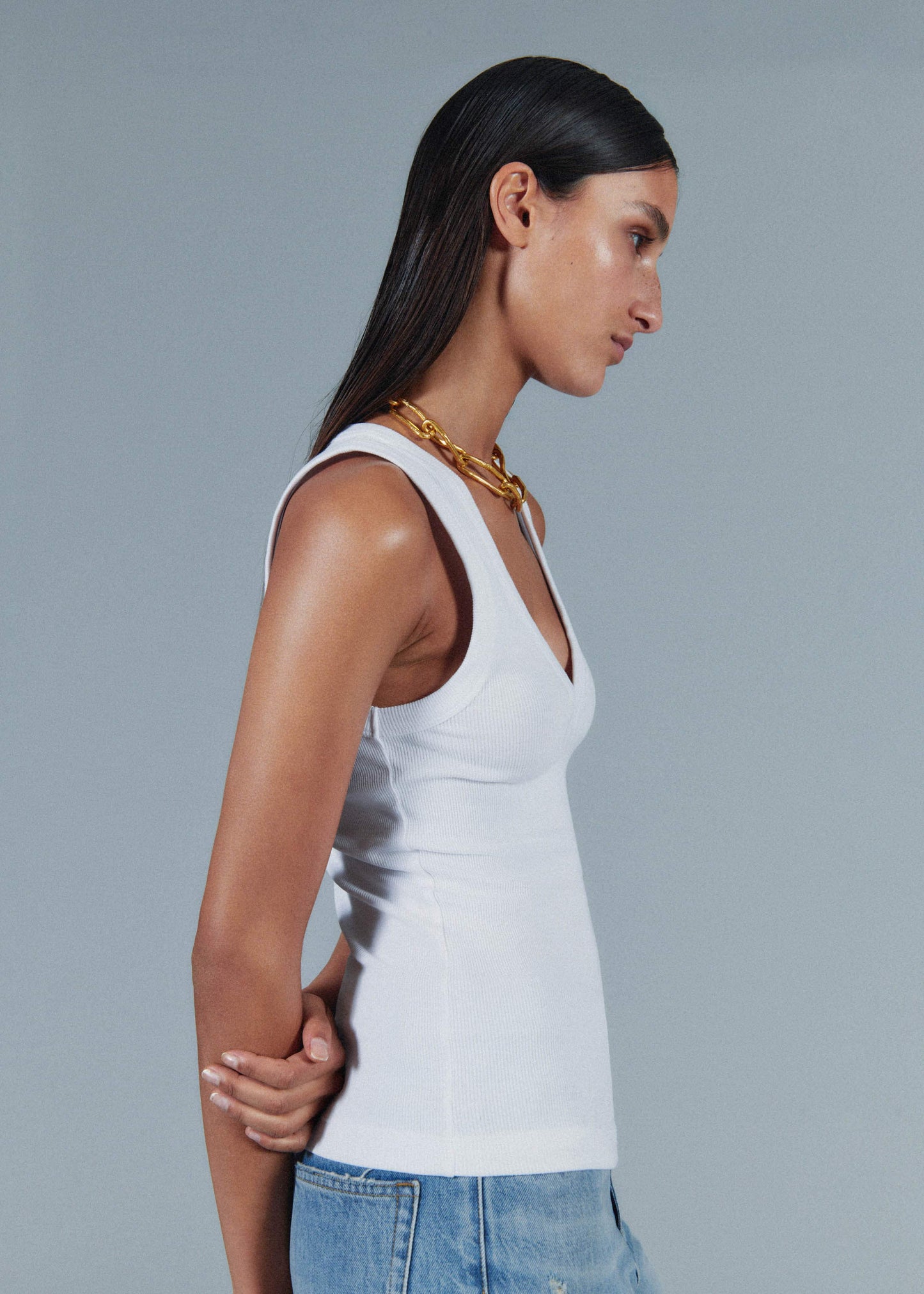 ME and EM Clothing White Ultimate V-Neck Vest