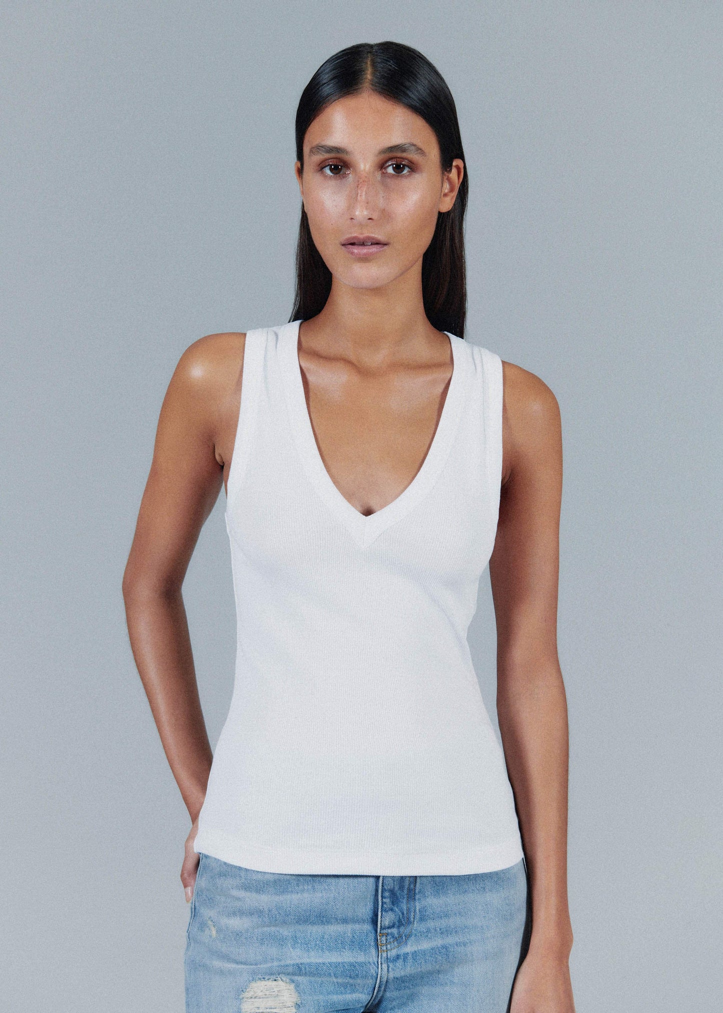 ME and EM Clothing White Ultimate V-Neck Vest