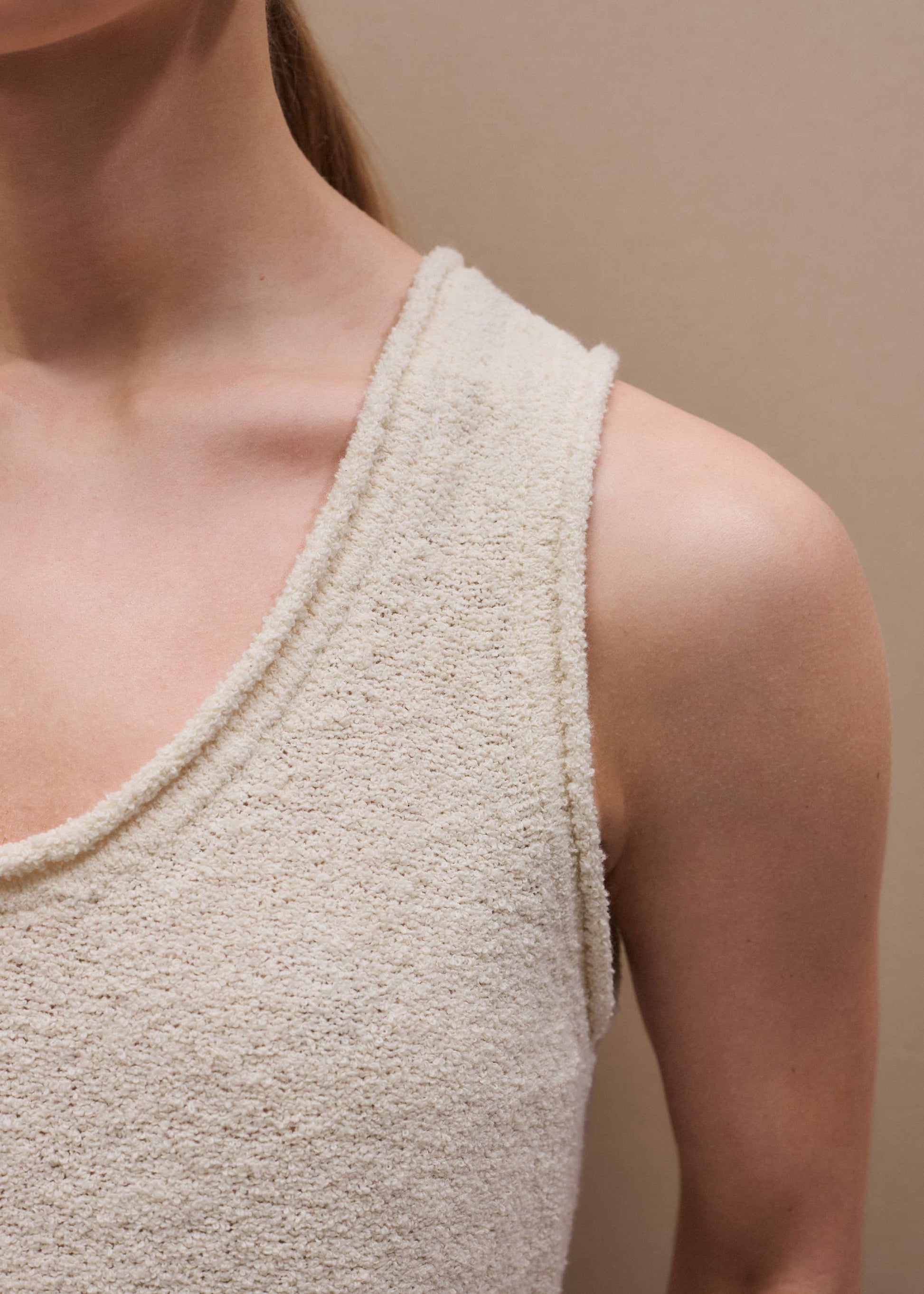 ME and EM Clothing Cream Slim Knit Tank Top