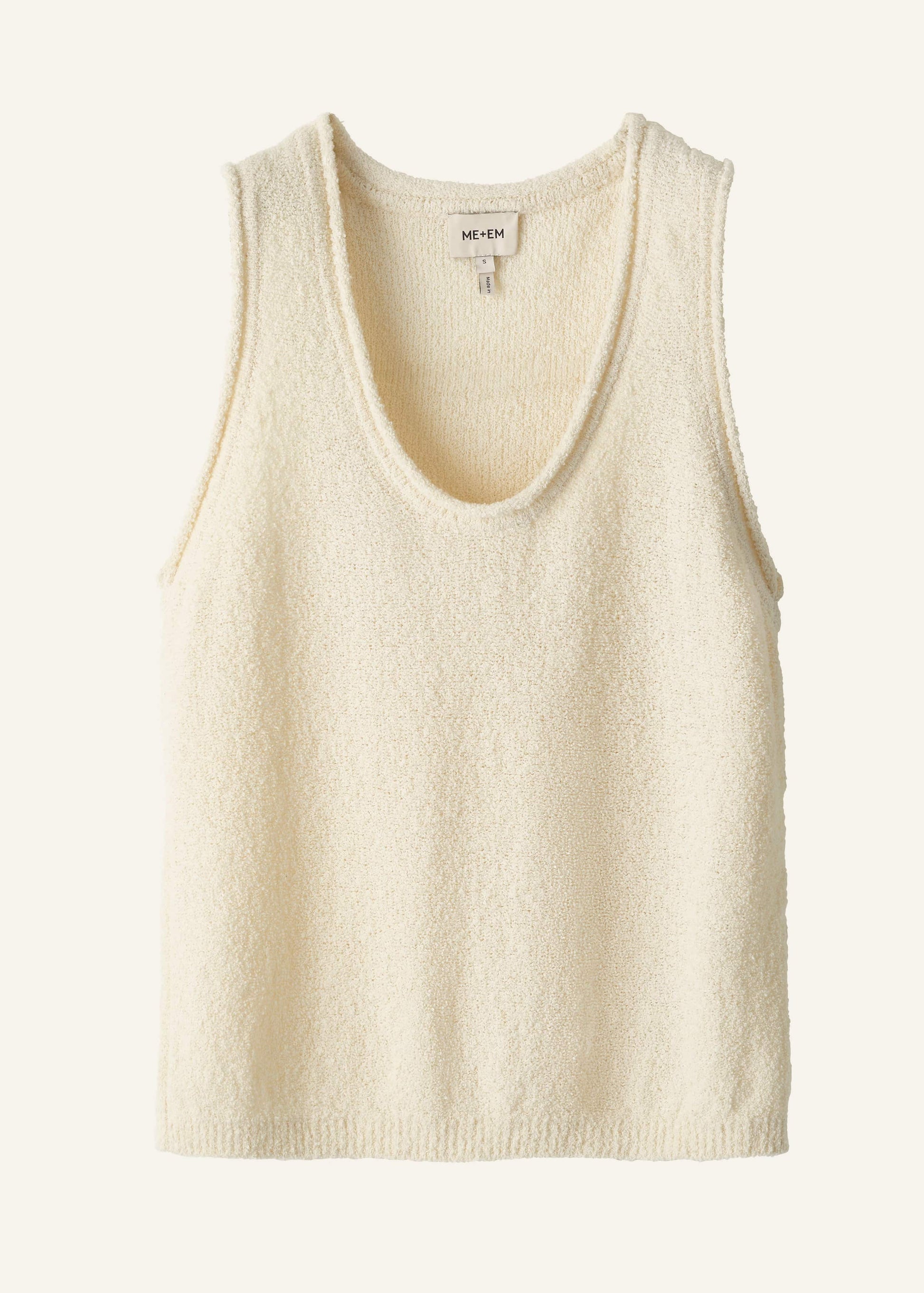 ME and EM Clothing Cream Slim Knit Tank Top