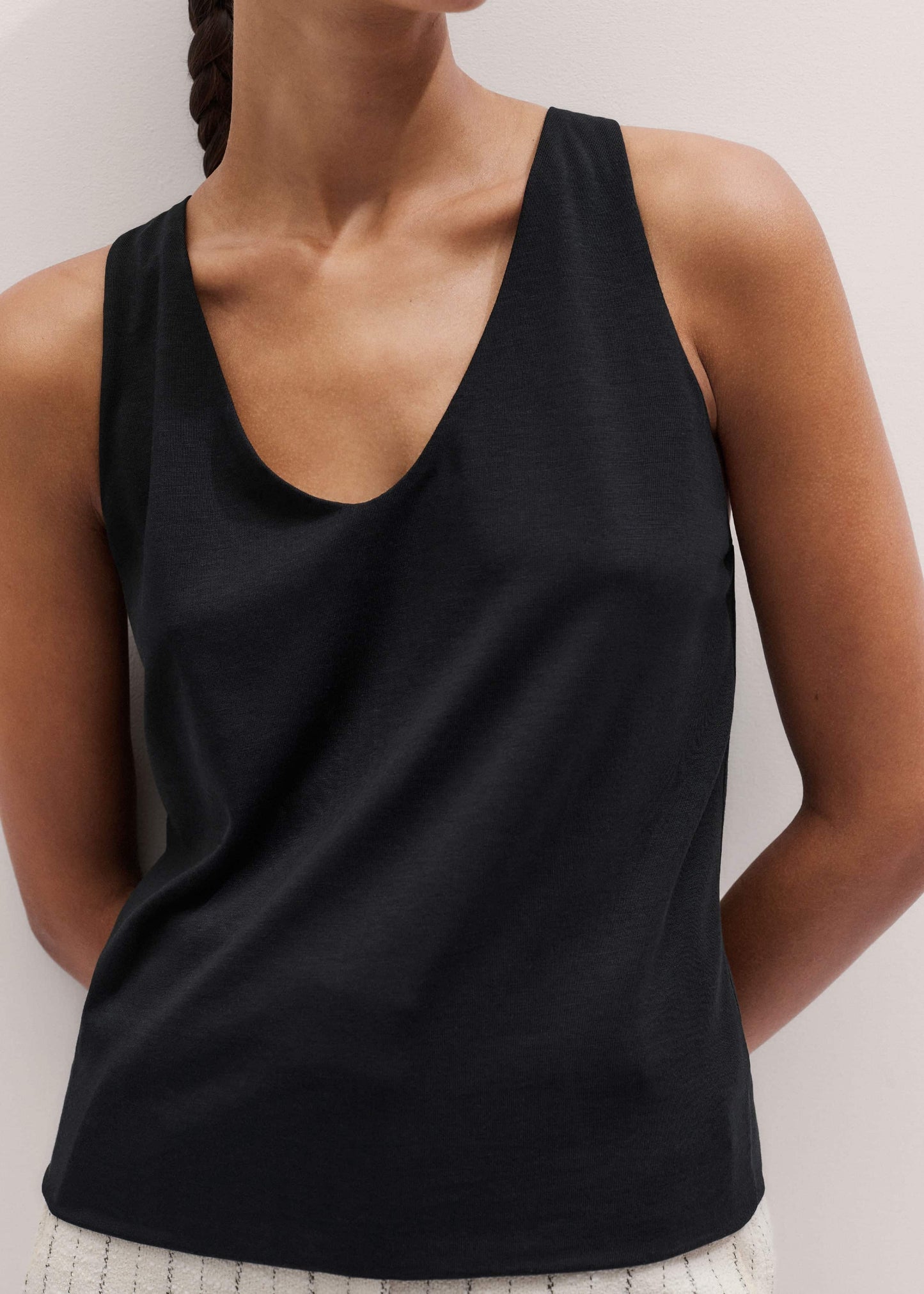 ME and EM Clothing Black Scoop Neck Vest
