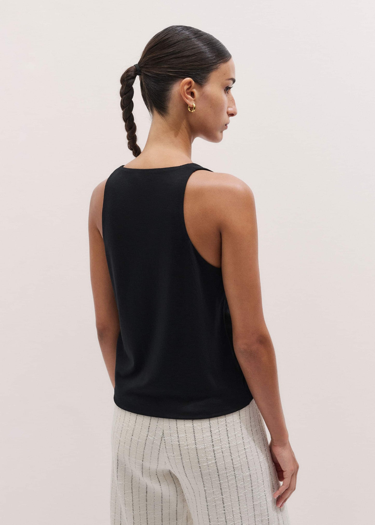 ME and EM Clothing Black Scoop Neck Vest