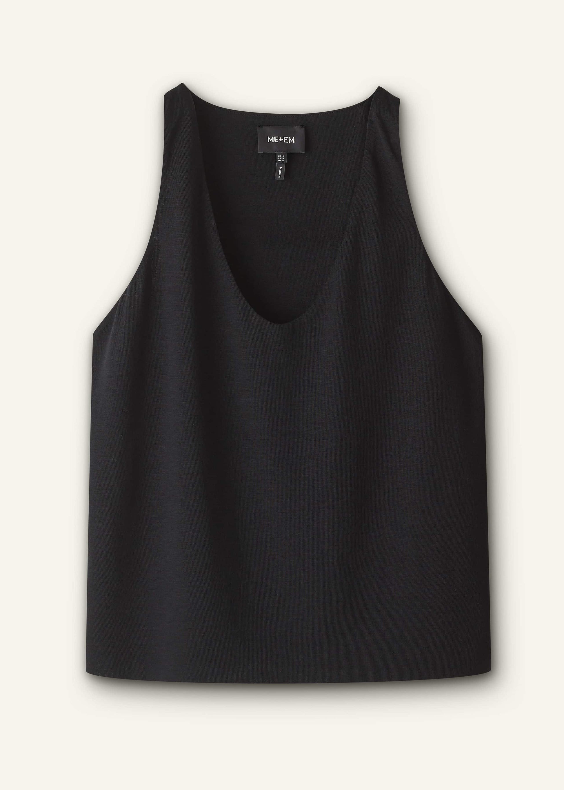 ME and EM Clothing Black Scoop Neck Vest