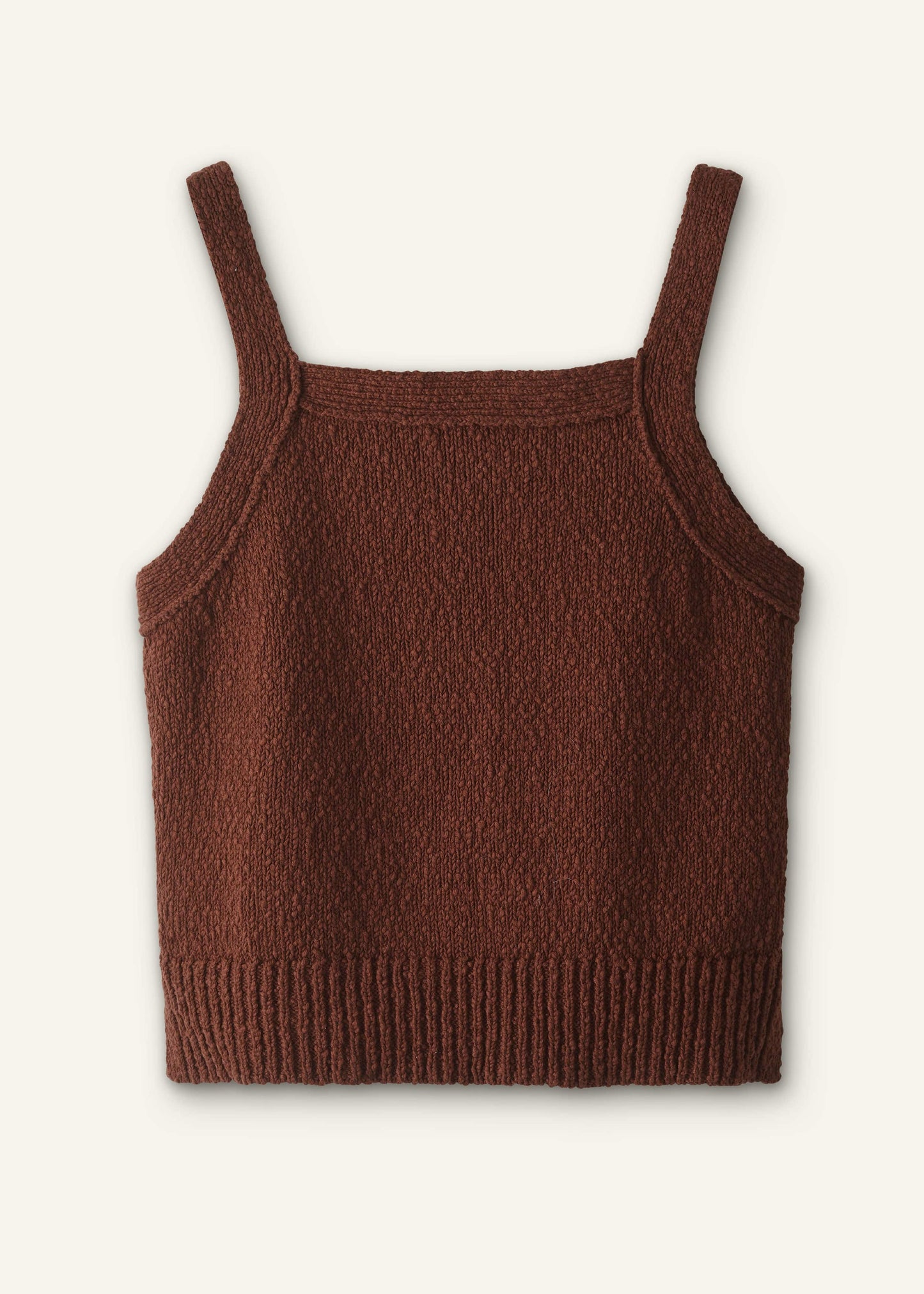 ME and EM Clothing Cinnamon Brown Square Neck Knit Top