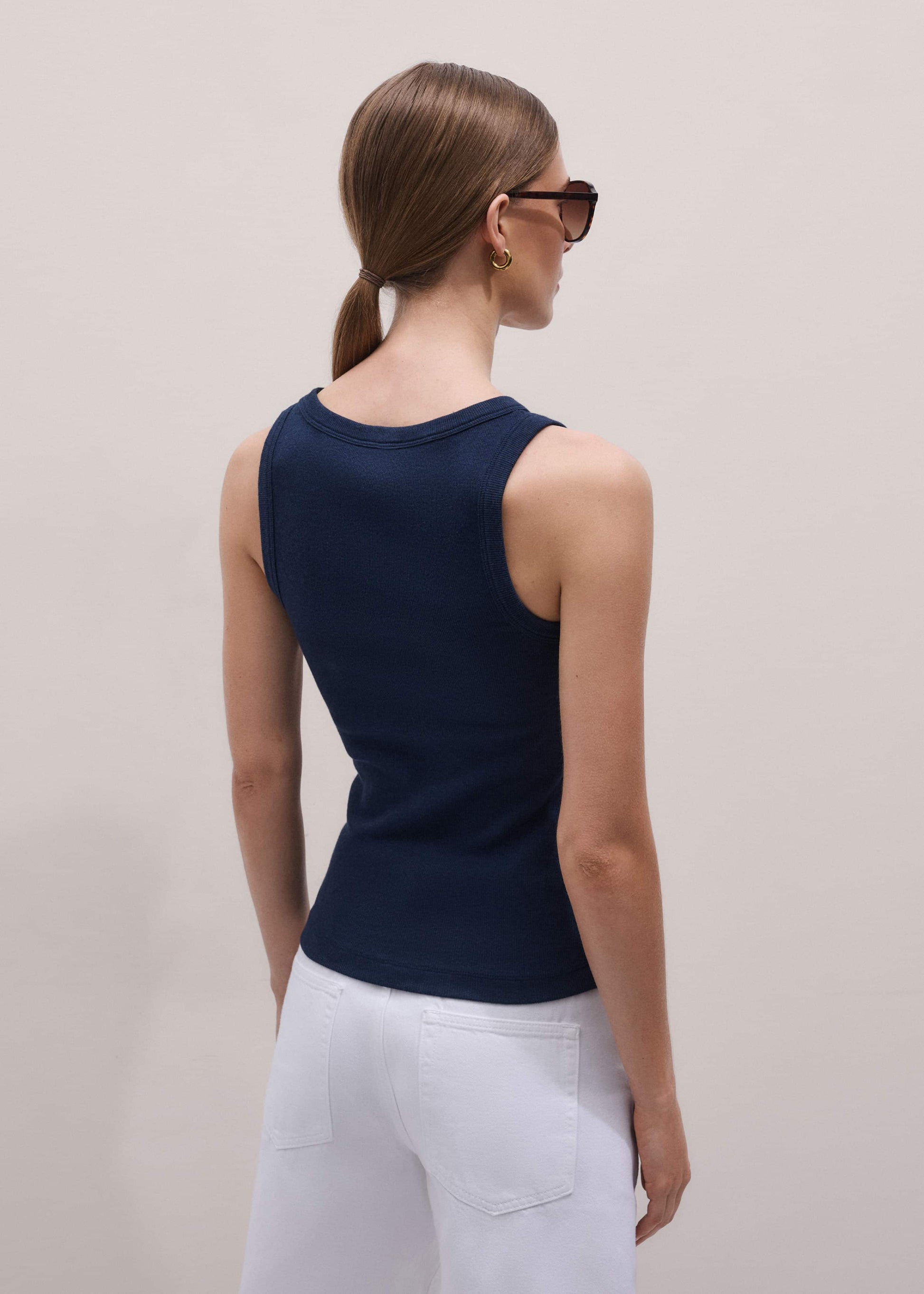 ME and EM Clothing Navy Ultimate Crew Neck Perfect Basic Tank
